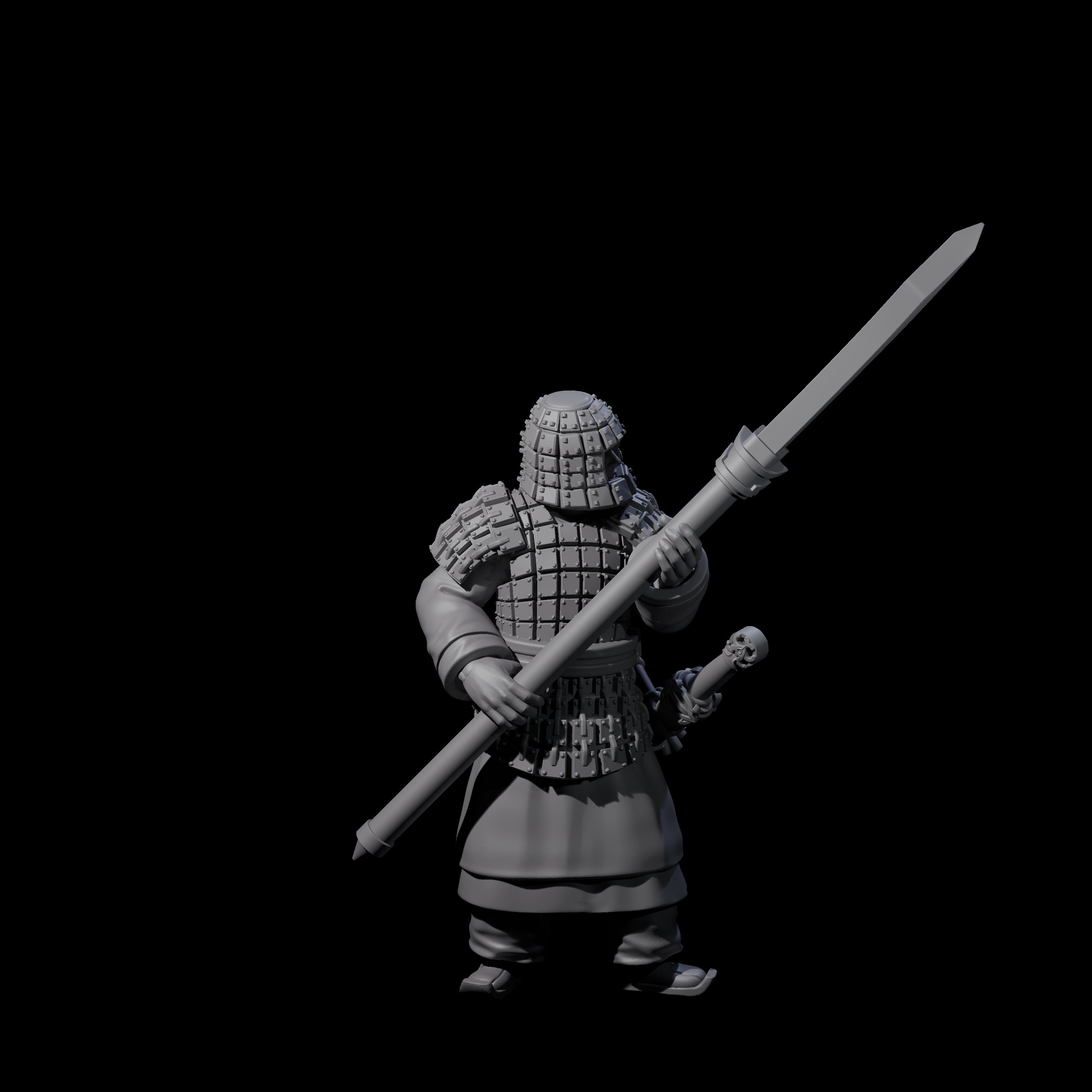 Chinese Terracotta Reaching Polearm Warrior A Miniature for Dungeons and Dragons, Pathfinder or other TTRPGs