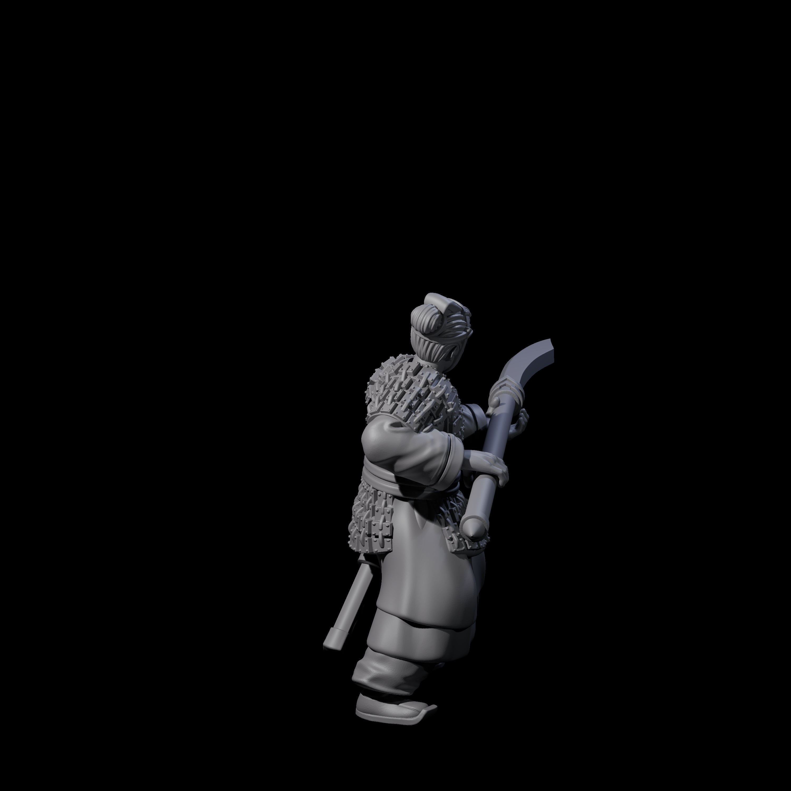 Chinese Terracotta Reaching Polearm Warrior B Miniature for Dungeons and Dragons, Pathfinder or other TTRPGs