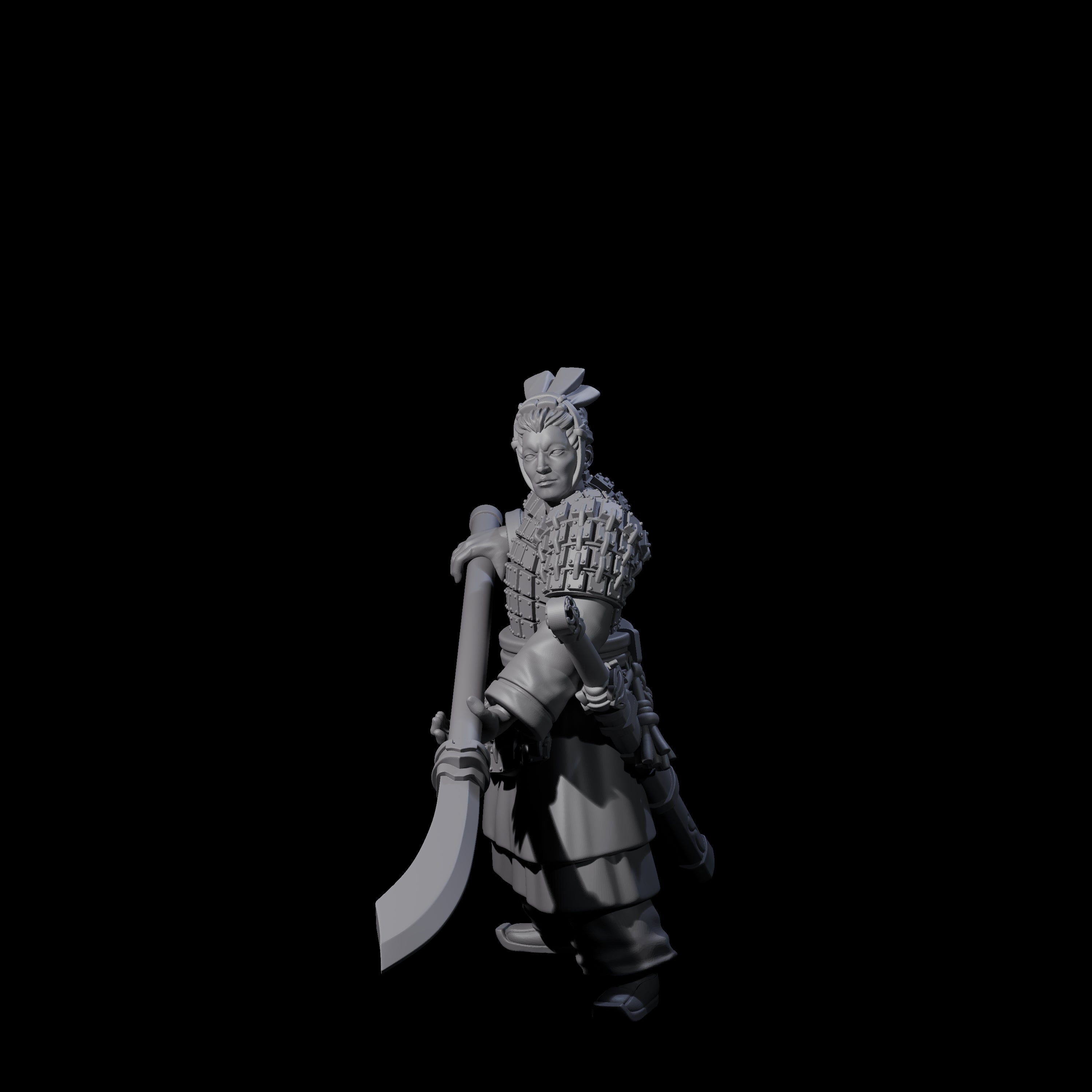 Chinese Terracotta Reaching Polearm Warrior C Miniature for Dungeons and Dragons, Pathfinder or other TTRPGs