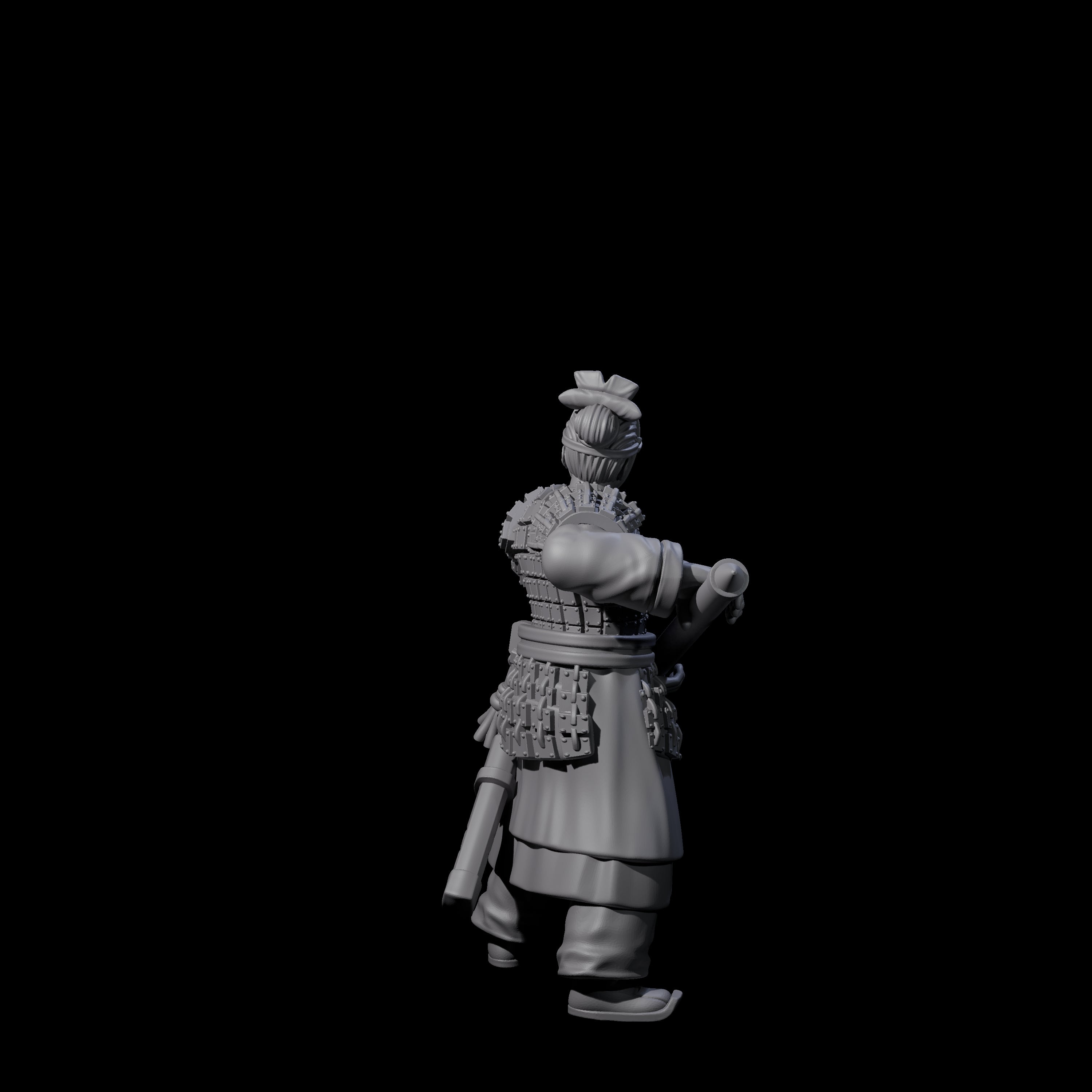 Chinese Terracotta Reaching Polearm Warrior C Miniature for Dungeons and Dragons, Pathfinder or other TTRPGs