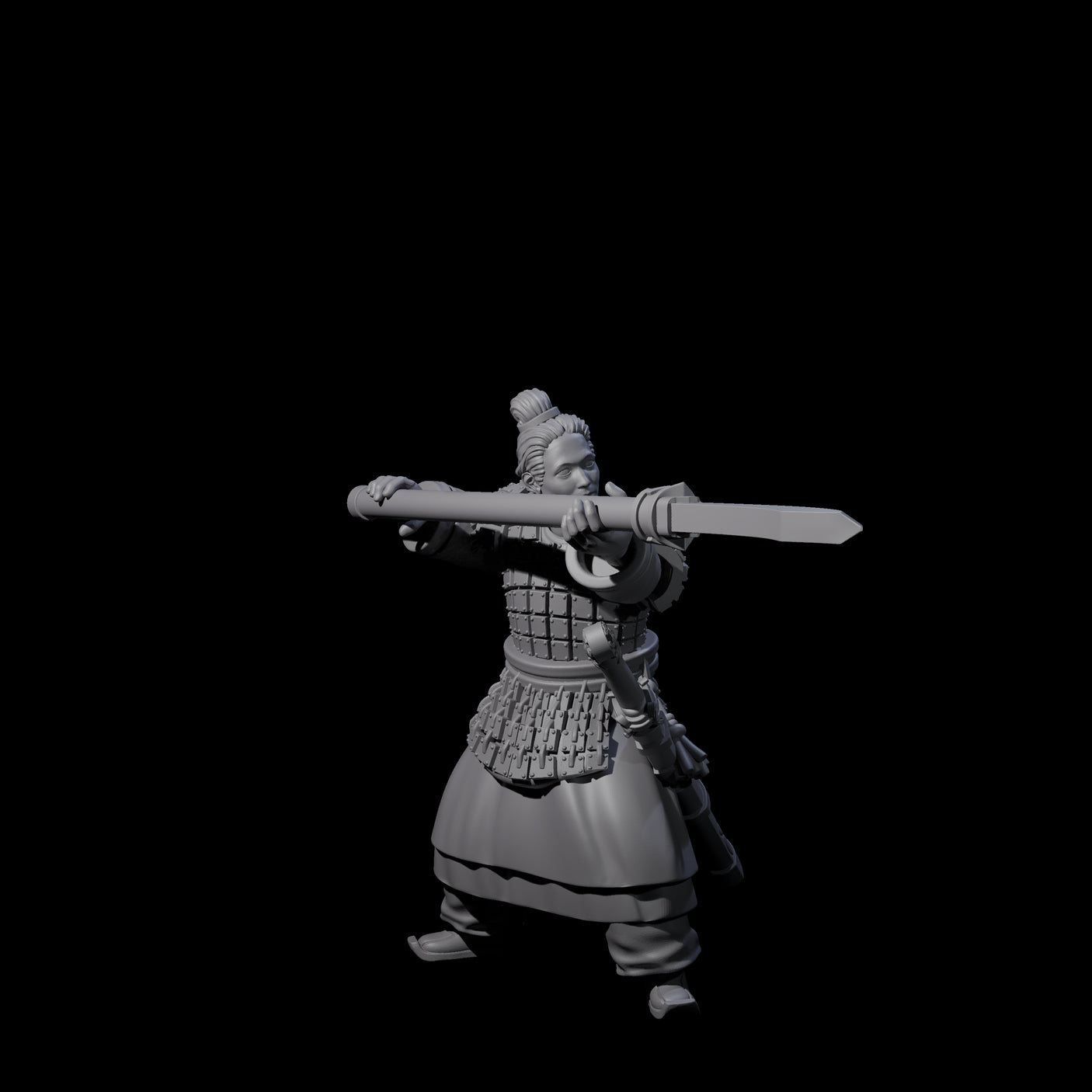 Chinese Terracotta Reaching Polearm Warrior D Miniature for Dungeons and Dragons, Pathfinder or other TTRPGs