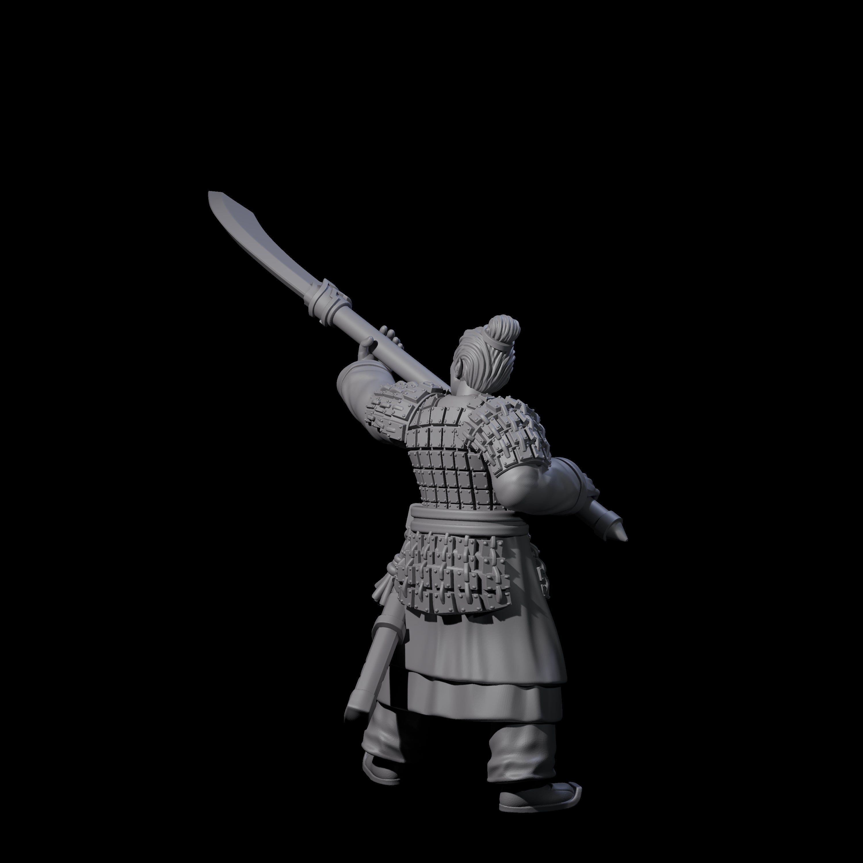 Chinese Terracotta Reaching Polearm Warrior E Miniature for Dungeons and Dragons, Pathfinder or other TTRPGs