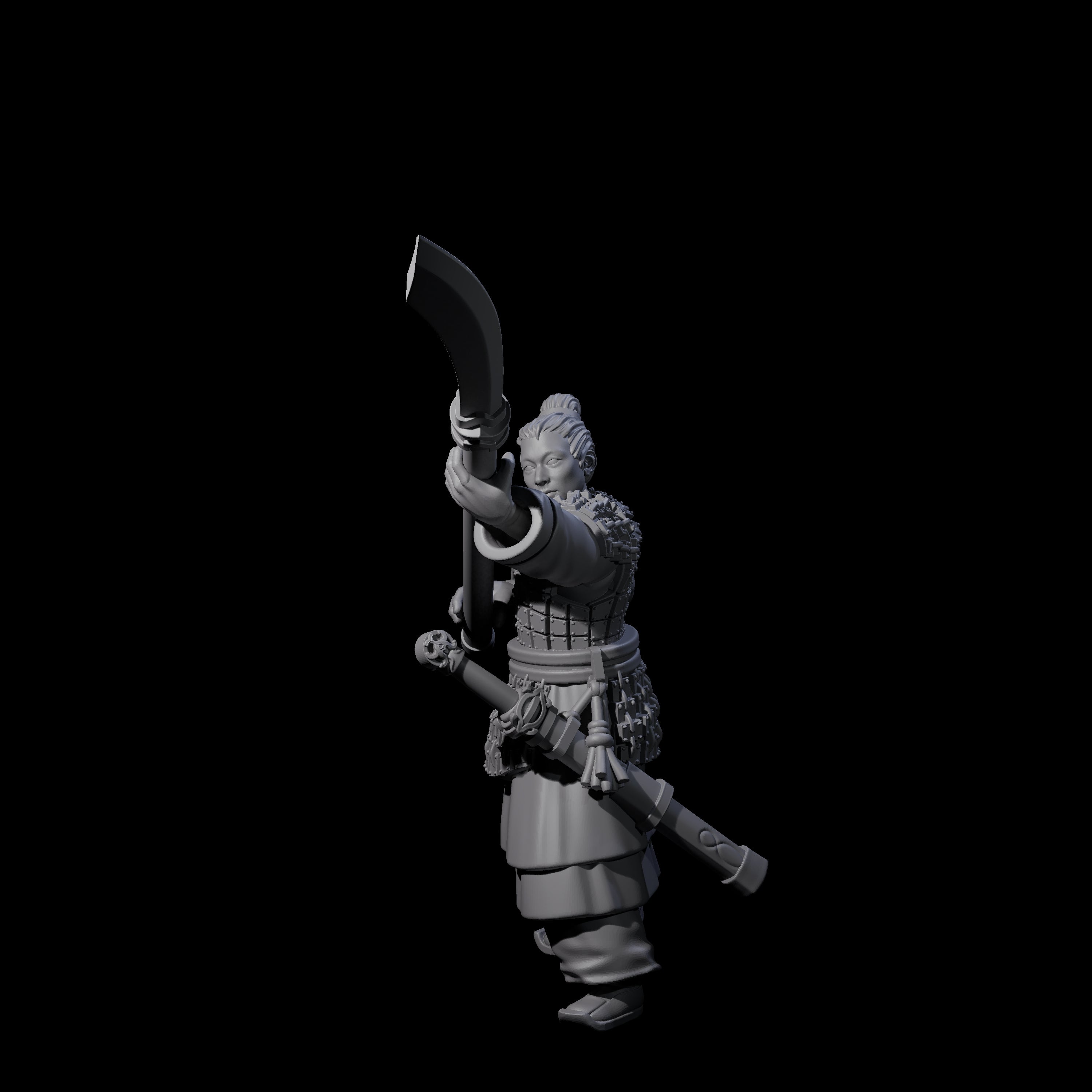 Chinese Terracotta Reaching Polearm Warrior E Miniature for Dungeons and Dragons, Pathfinder or other TTRPGs