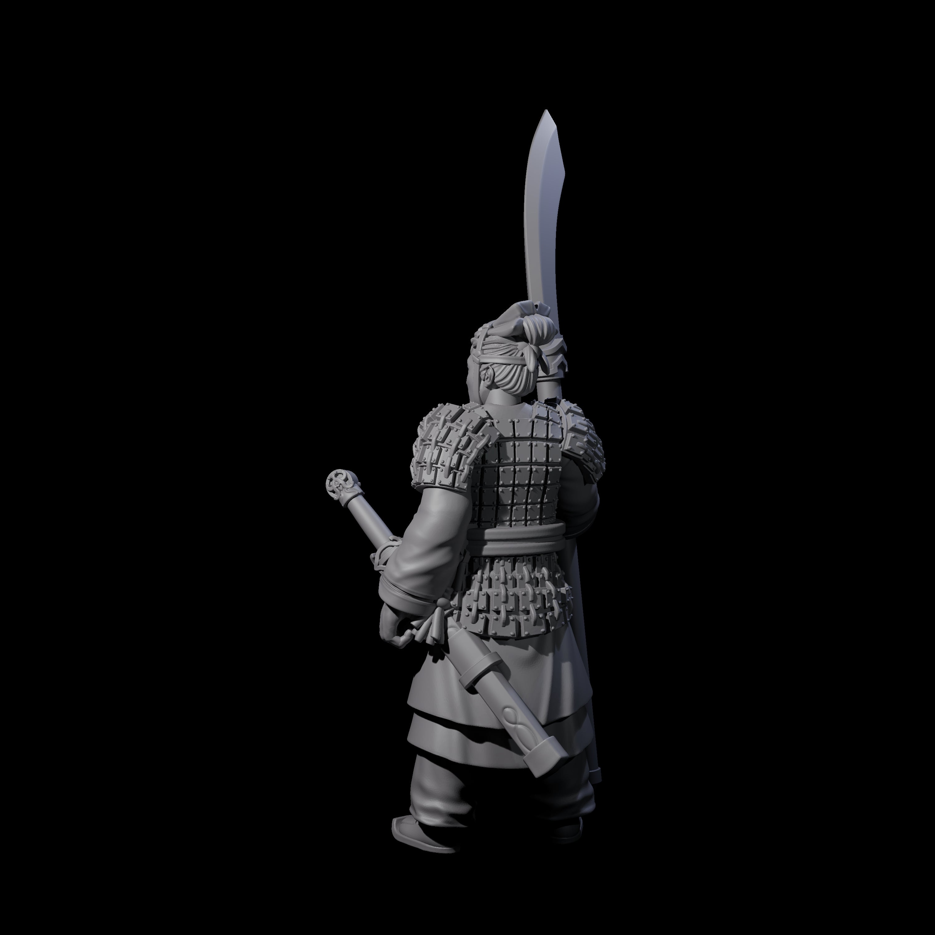Chinese Terracotta Reaching Polearm Warrior G Miniature for Dungeons and Dragons, Pathfinder or other TTRPGs