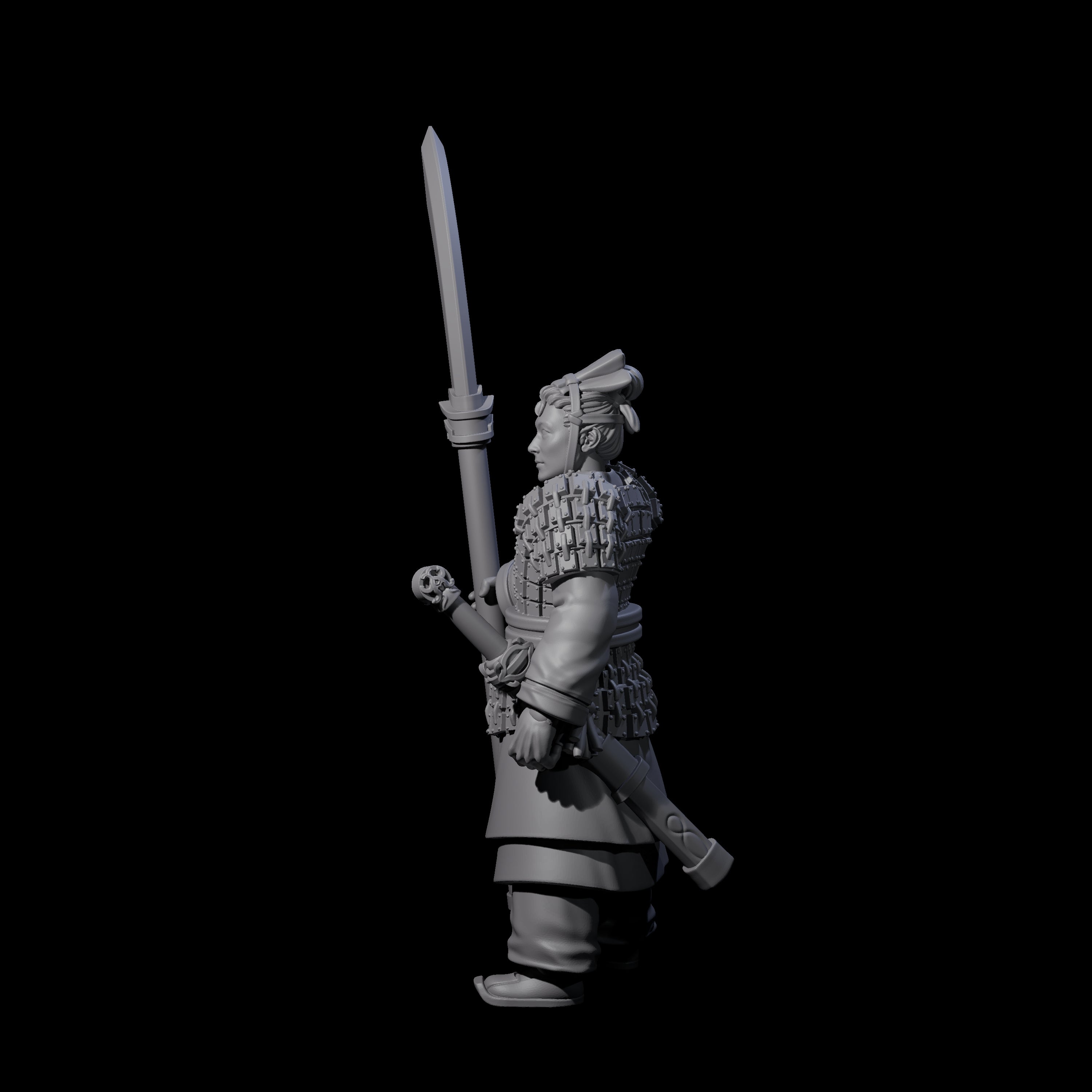 Chinese Terracotta Reaching Polearm Warrior G Miniature for Dungeons and Dragons, Pathfinder or other TTRPGs