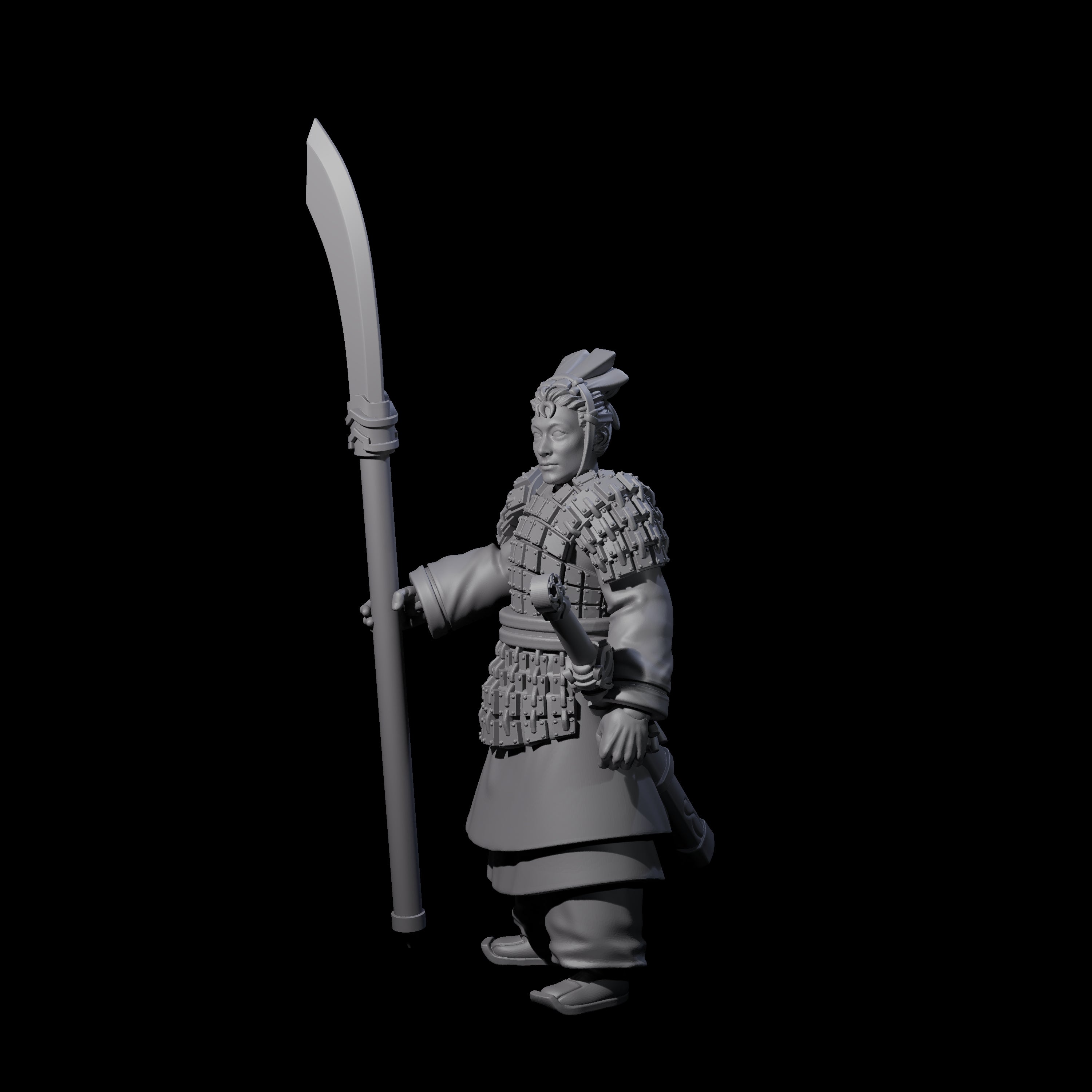 Chinese Terracotta Reaching Polearm Warrior G Miniature for Dungeons and Dragons, Pathfinder or other TTRPGs