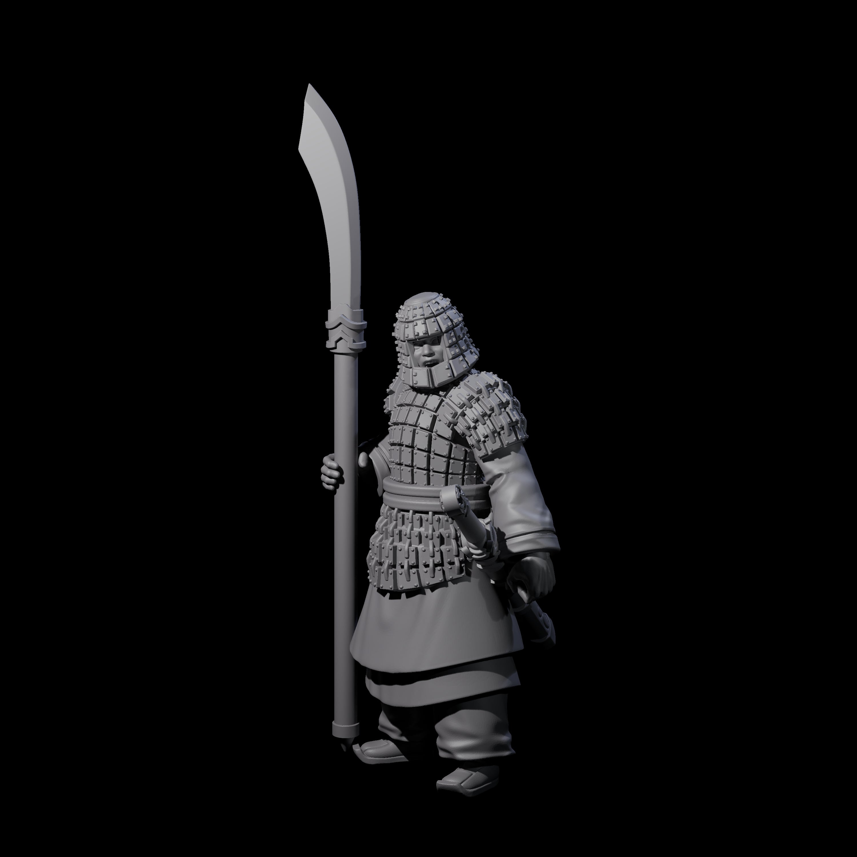 Chinese Terracotta Reaching Polearm Warrior H Miniature for Dungeons and Dragons, Pathfinder or other TTRPGs
