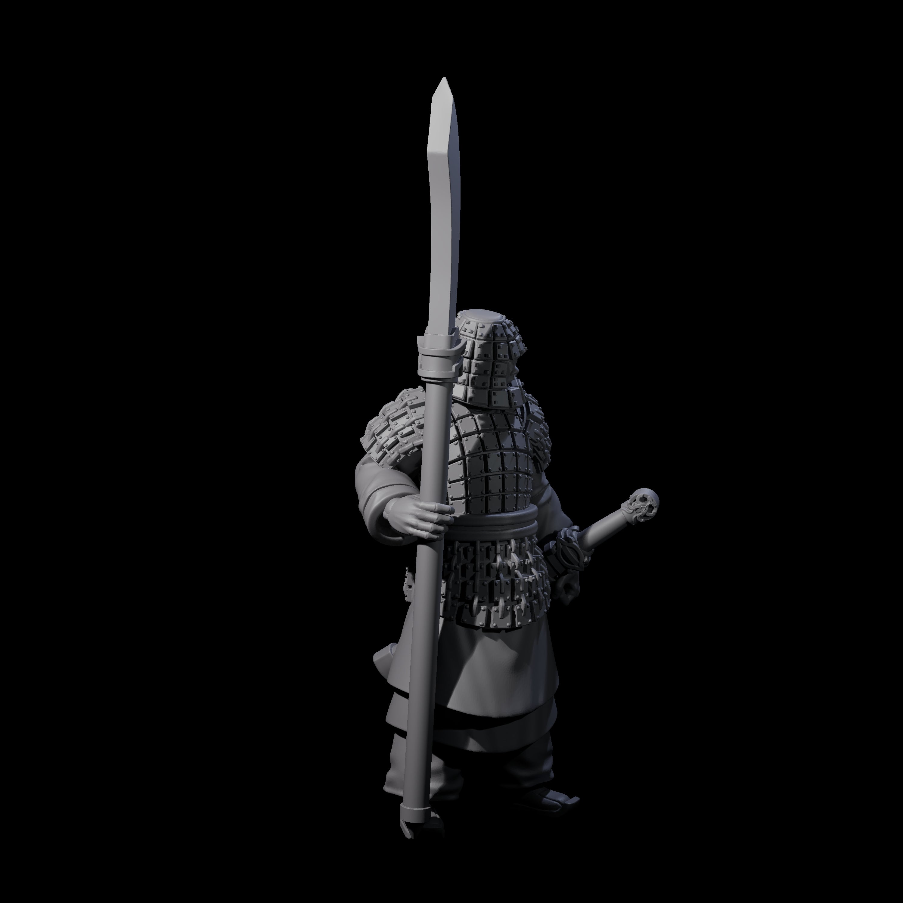 Chinese Terracotta Reaching Polearm Warrior H Miniature for Dungeons and Dragons, Pathfinder or other TTRPGs
