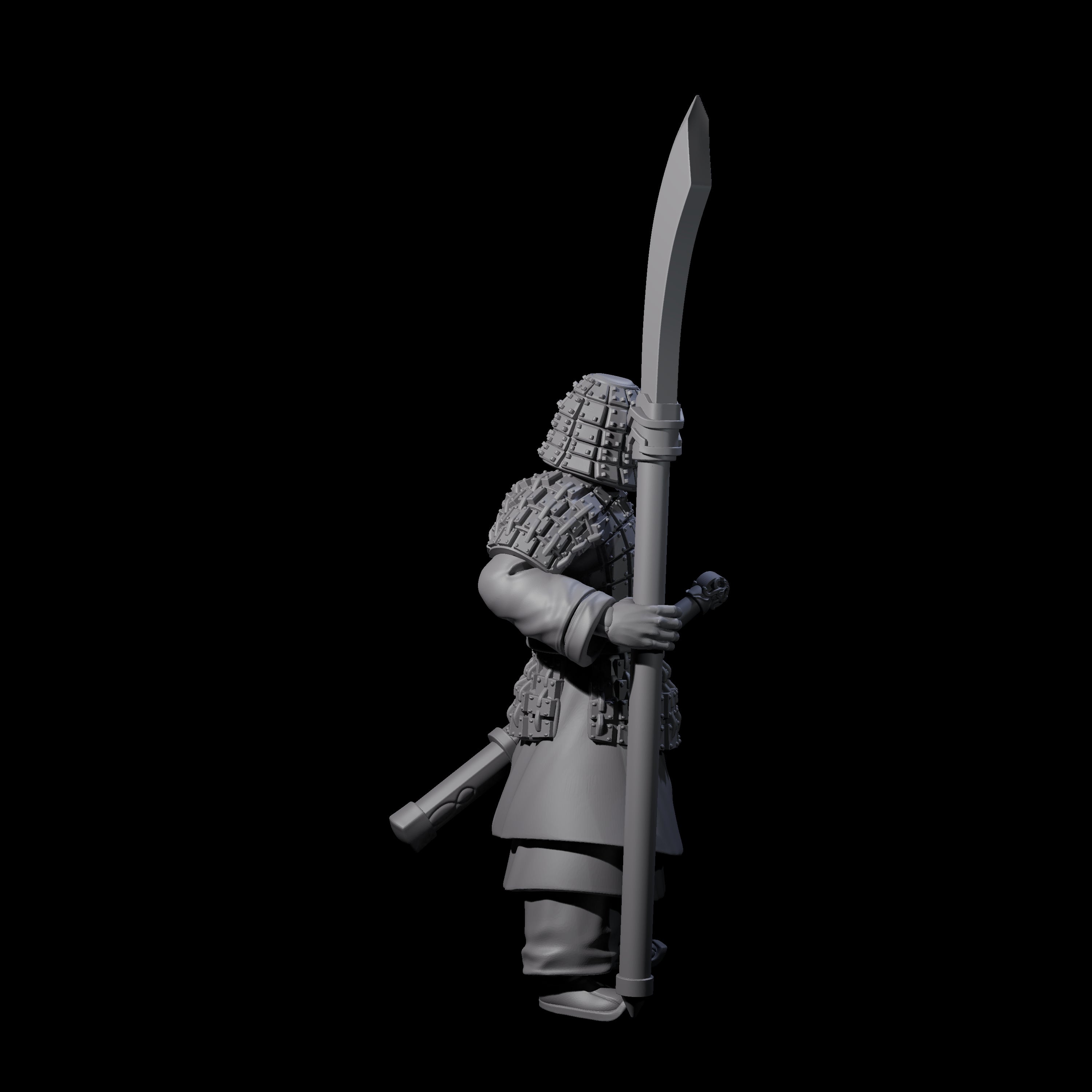 Chinese Terracotta Reaching Polearm Warrior H Miniature for Dungeons and Dragons, Pathfinder or other TTRPGs