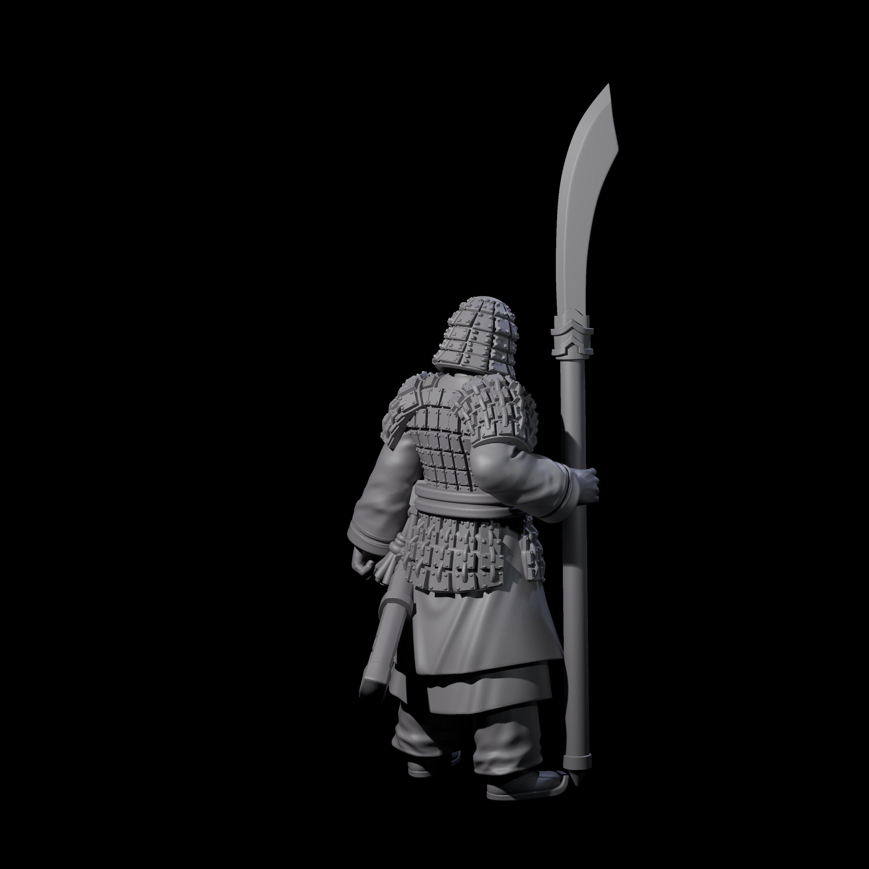 Chinese Terracotta Reaching Polearm Warrior H Miniature for Dungeons and Dragons, Pathfinder or other TTRPGs