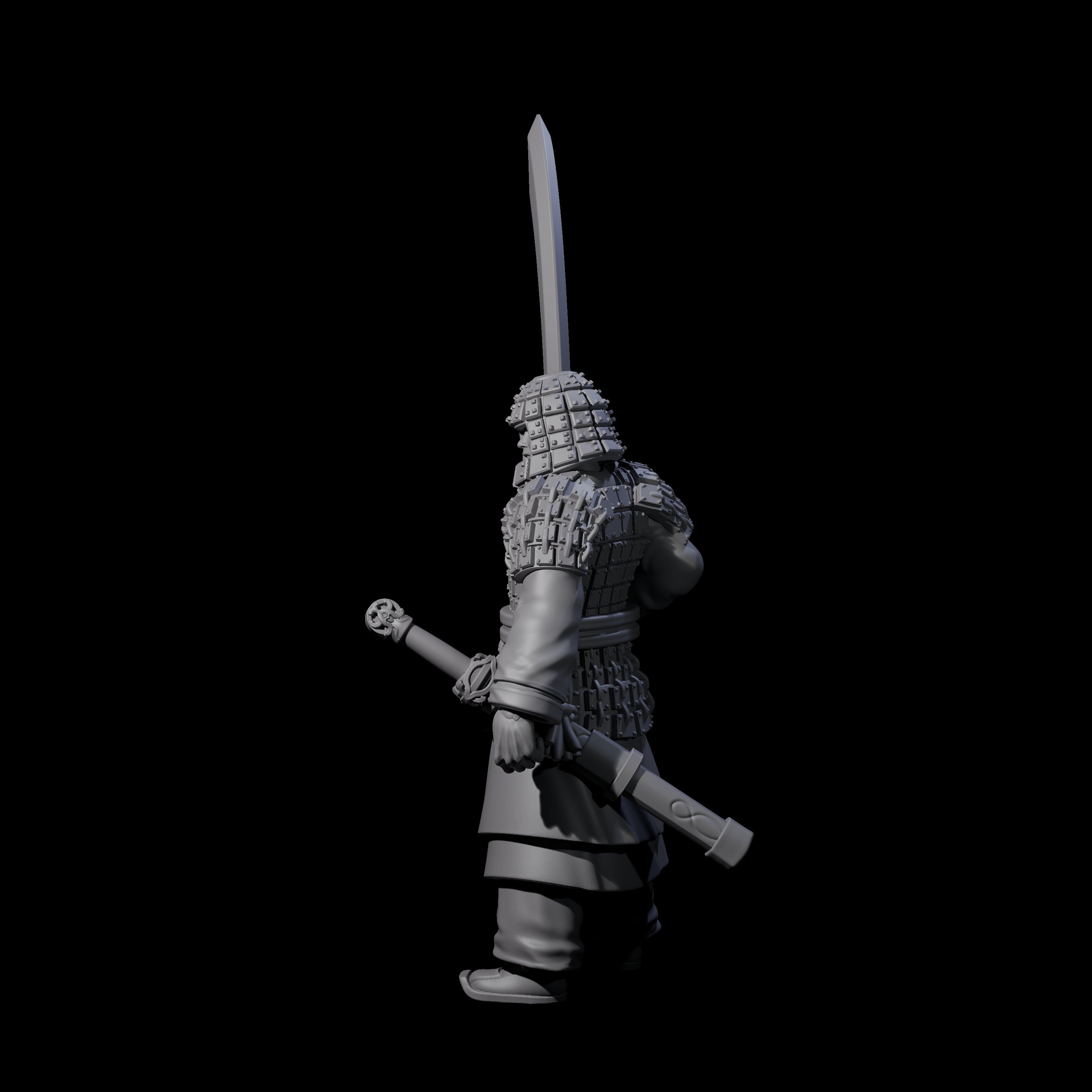 Chinese Terracotta Reaching Polearm Warrior H Miniature for Dungeons and Dragons, Pathfinder or other TTRPGs