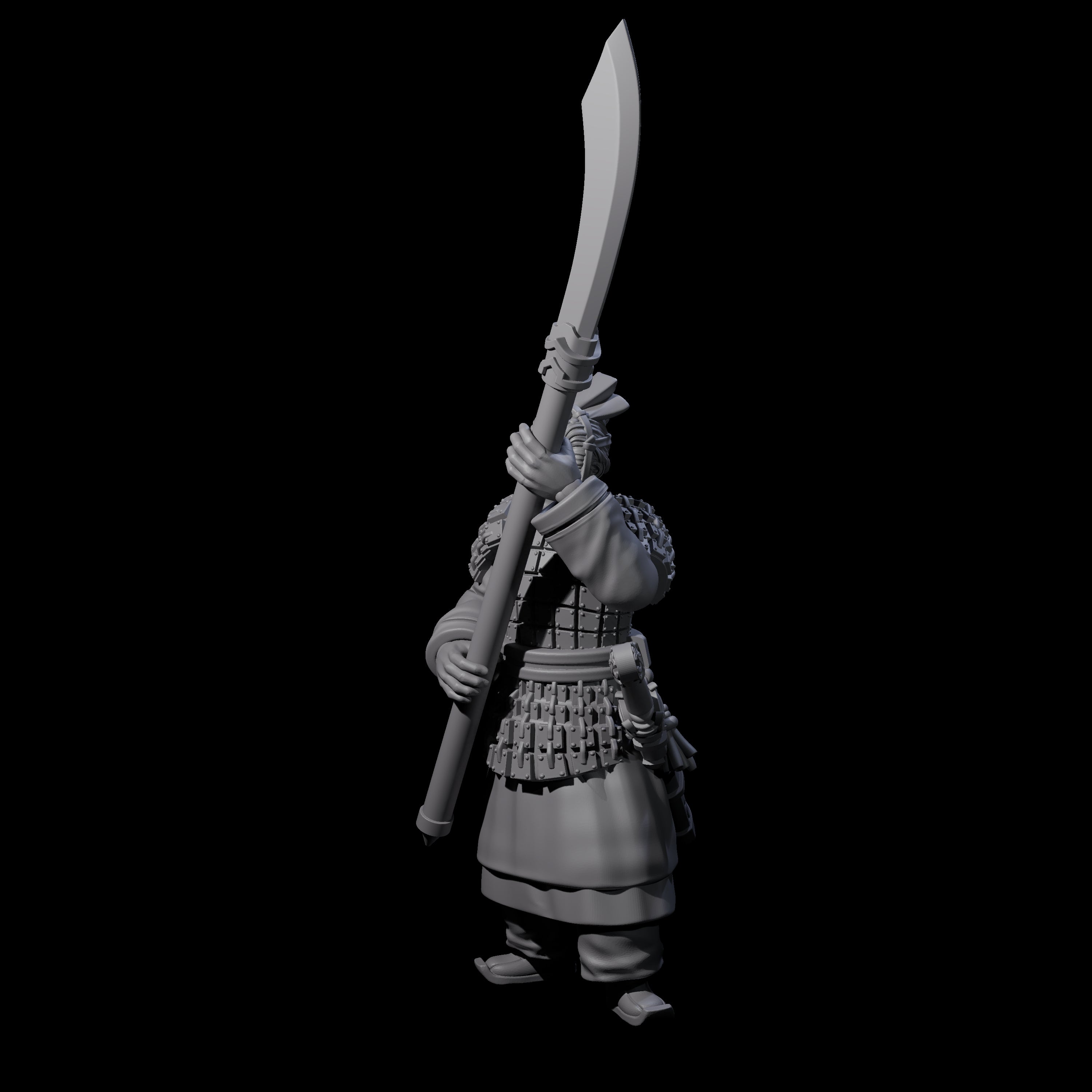 Chinese Terracotta Reaching Polearm Warrior I Miniature for Dungeons and Dragons, Pathfinder or other TTRPGs