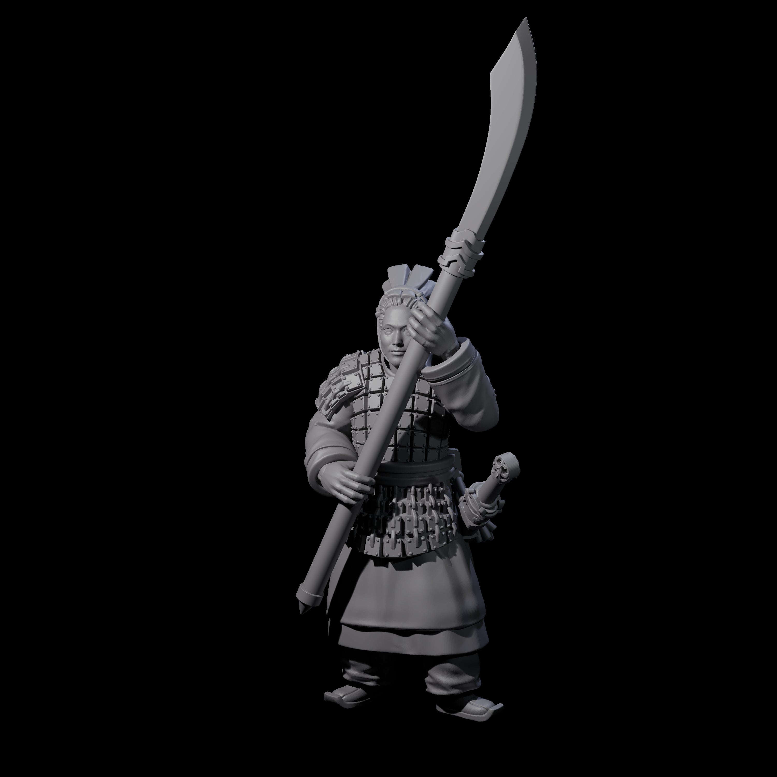 Chinese Terracotta Reaching Polearm Warrior I Miniature for Dungeons and Dragons, Pathfinder or other TTRPGs