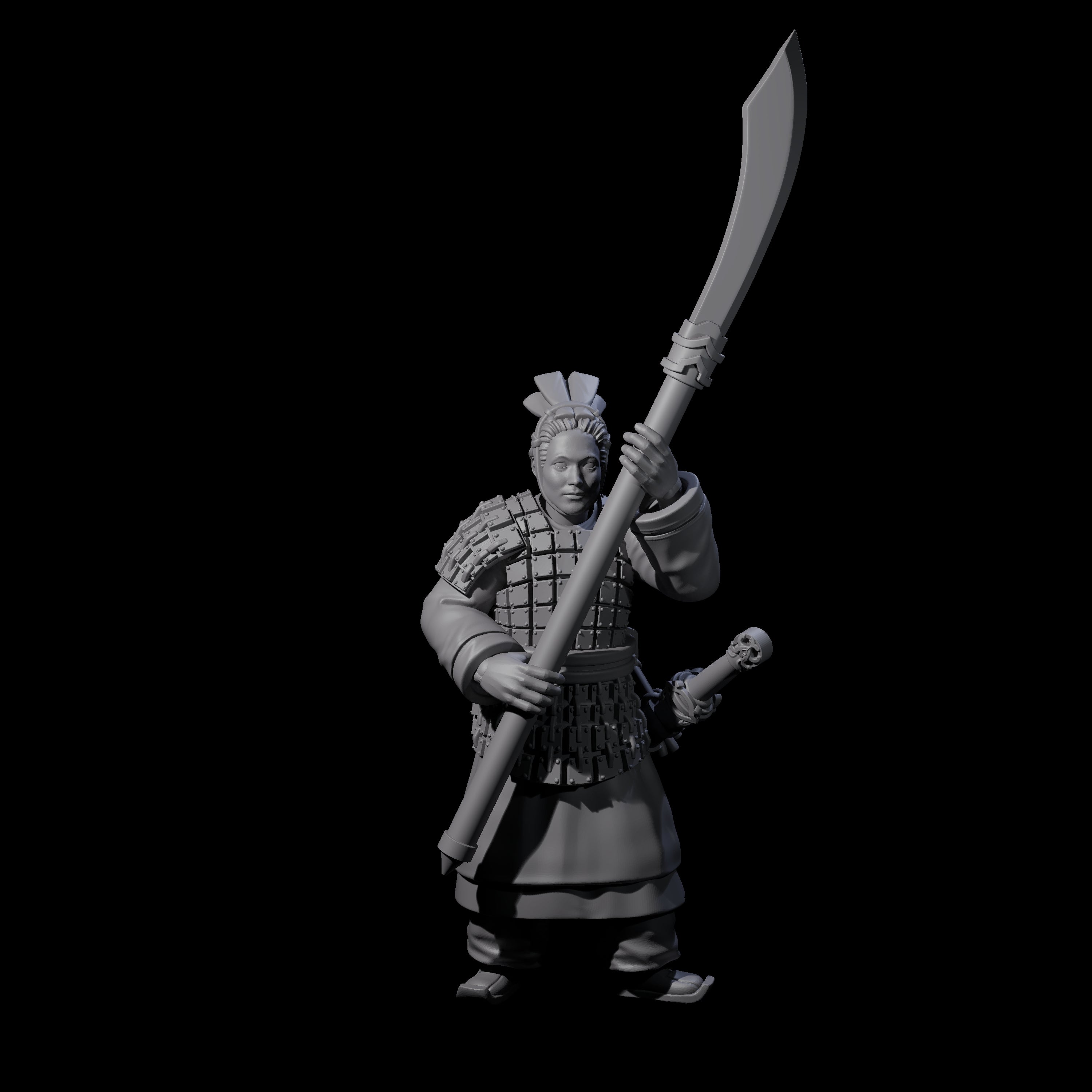 Chinese Terracotta Reaching Polearm Warrior I Miniature for Dungeons and Dragons, Pathfinder or other TTRPGs