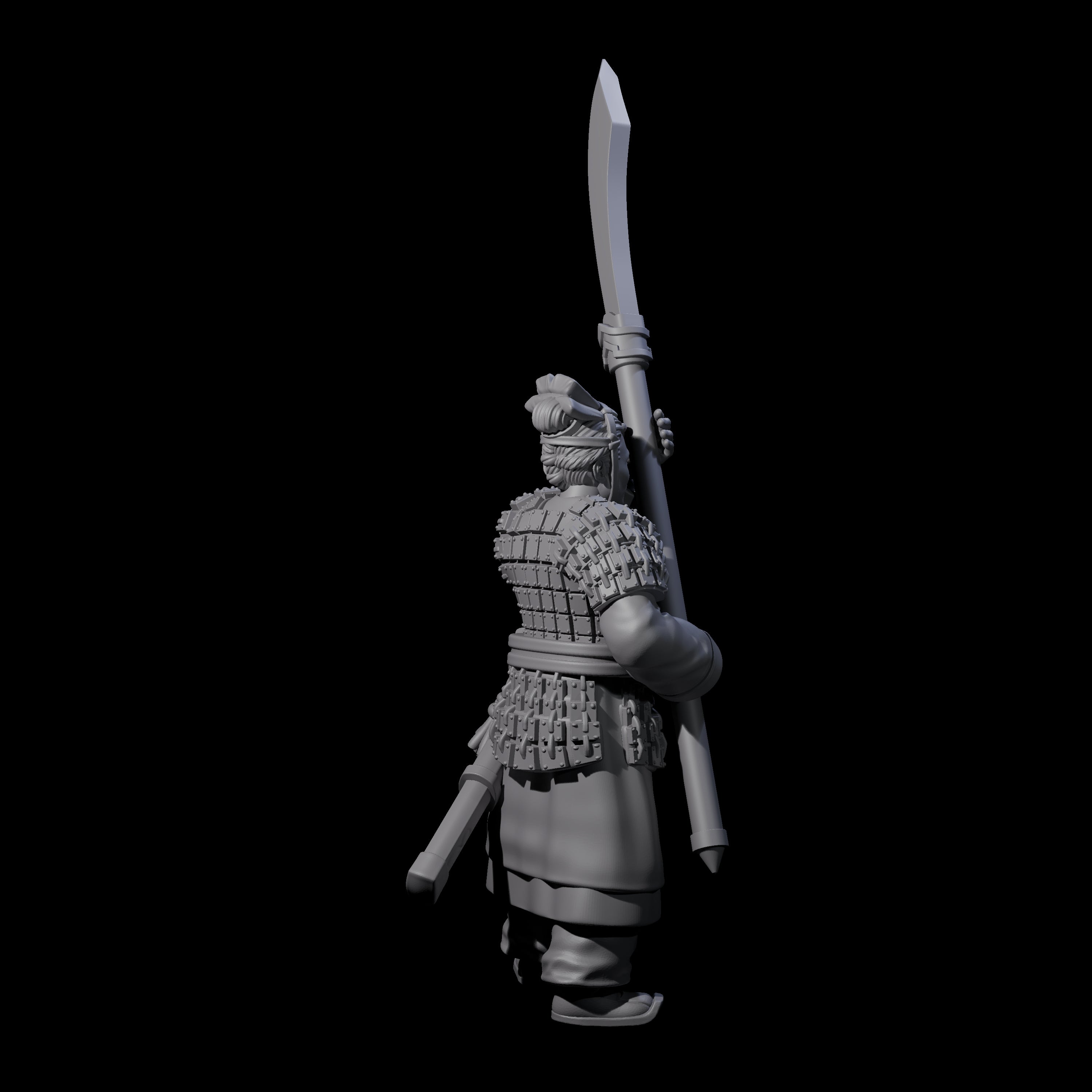 Chinese Terracotta Reaching Polearm Warrior I Miniature for Dungeons and Dragons, Pathfinder or other TTRPGs