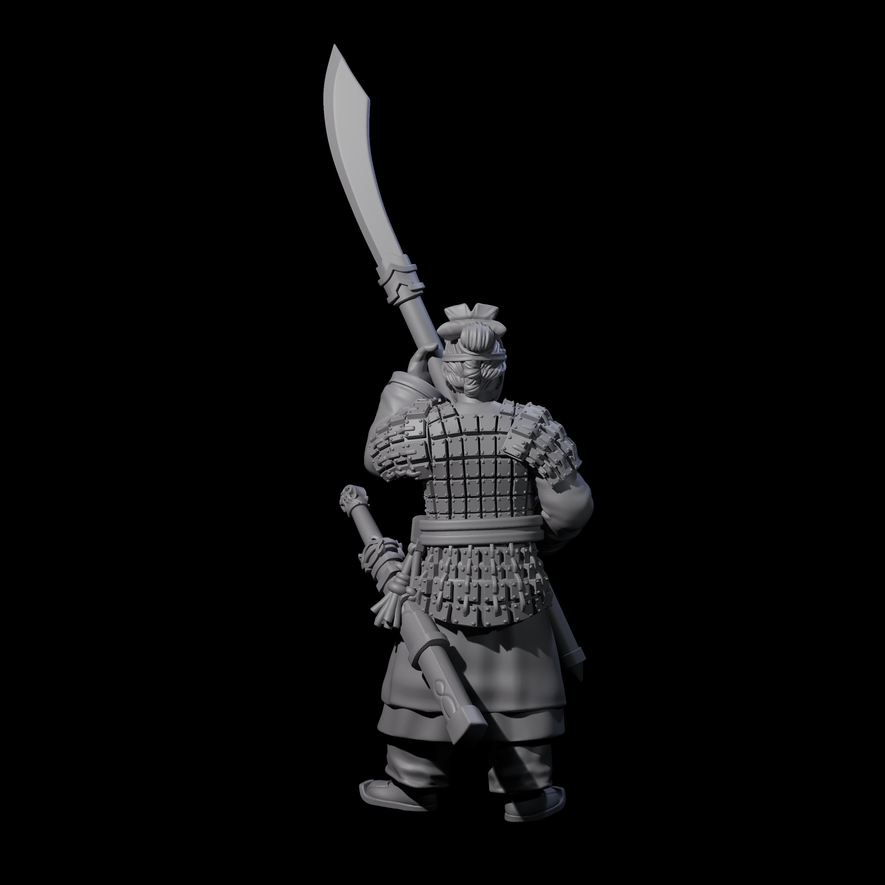 Chinese Terracotta Reaching Polearm Warrior I Miniature for Dungeons and Dragons, Pathfinder or other TTRPGs