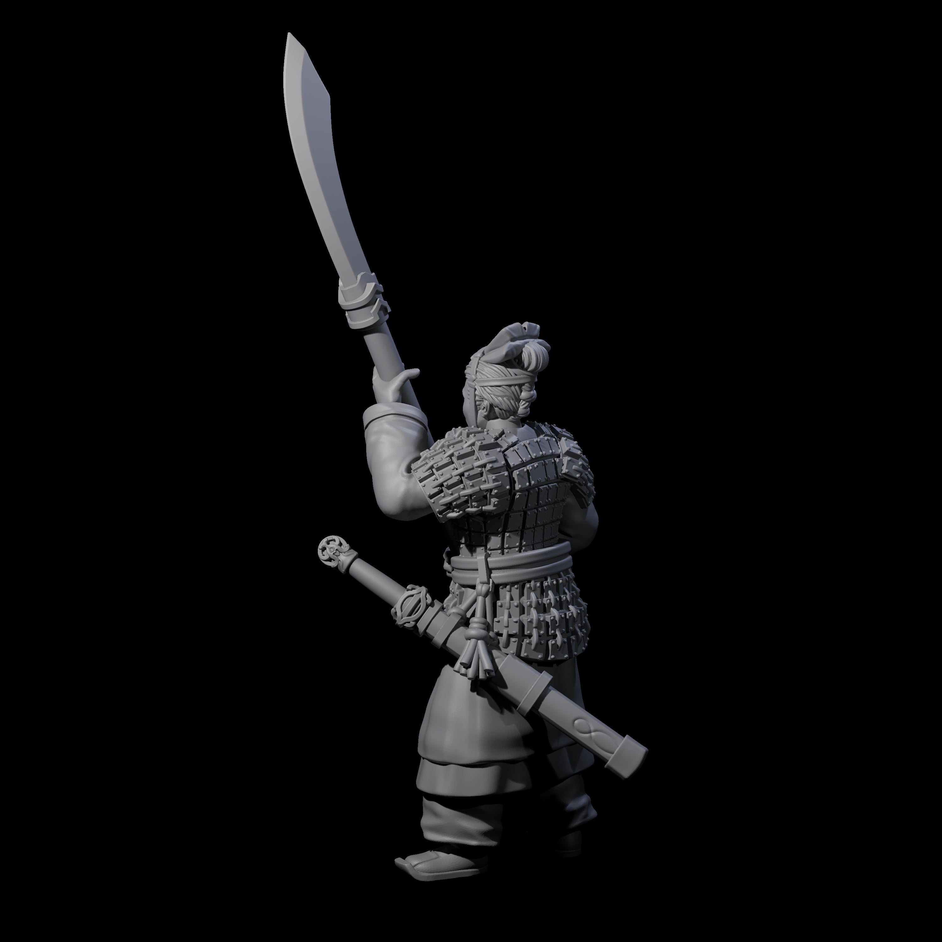 Chinese Terracotta Reaching Polearm Warrior I Miniature for Dungeons and Dragons, Pathfinder or other TTRPGs
