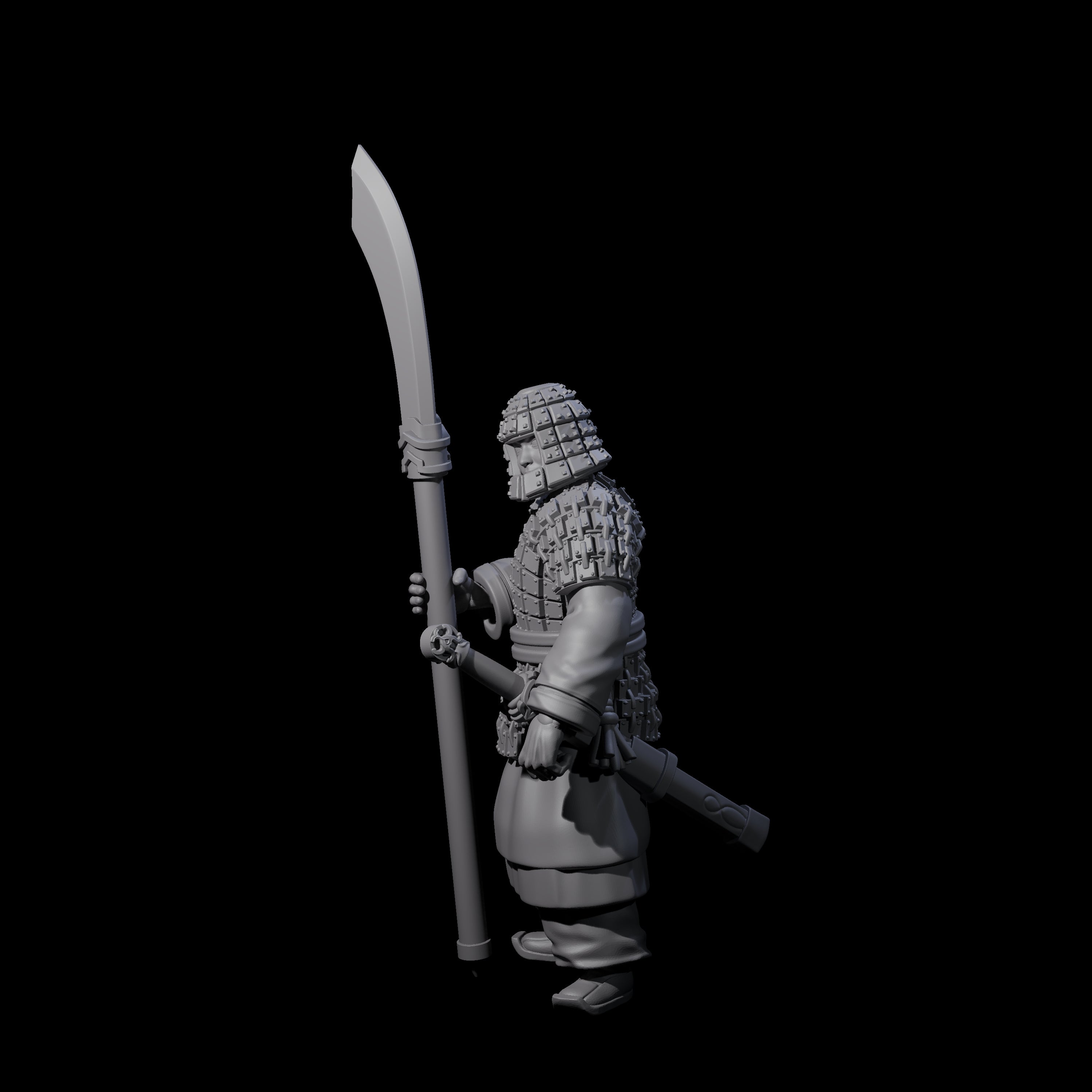 Chinese Terracotta Reaching Polearm Warrior J Miniature for Dungeons and Dragons, Pathfinder or other TTRPGs