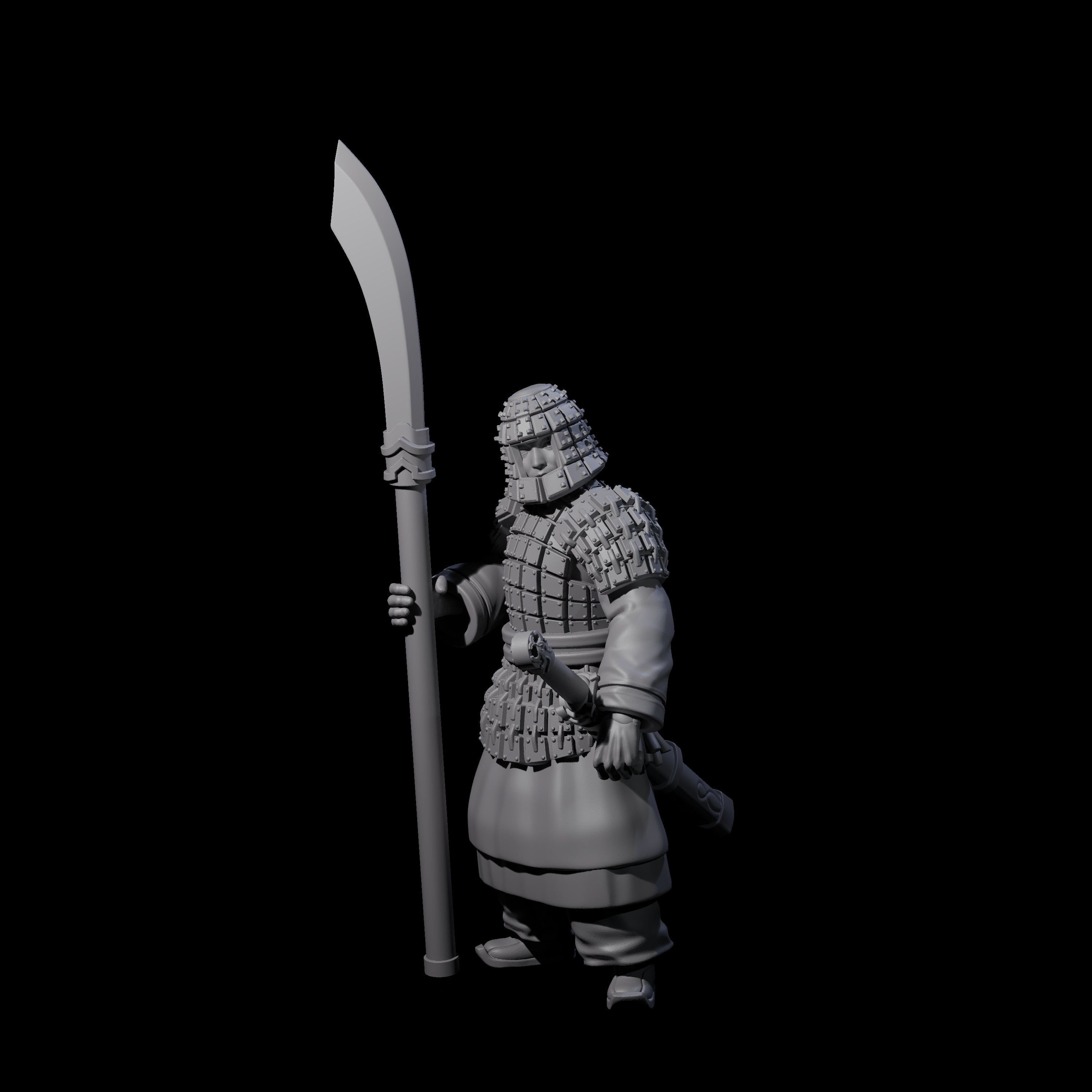 Chinese Terracotta Reaching Polearm Warrior J Miniature for Dungeons and Dragons, Pathfinder or other TTRPGs