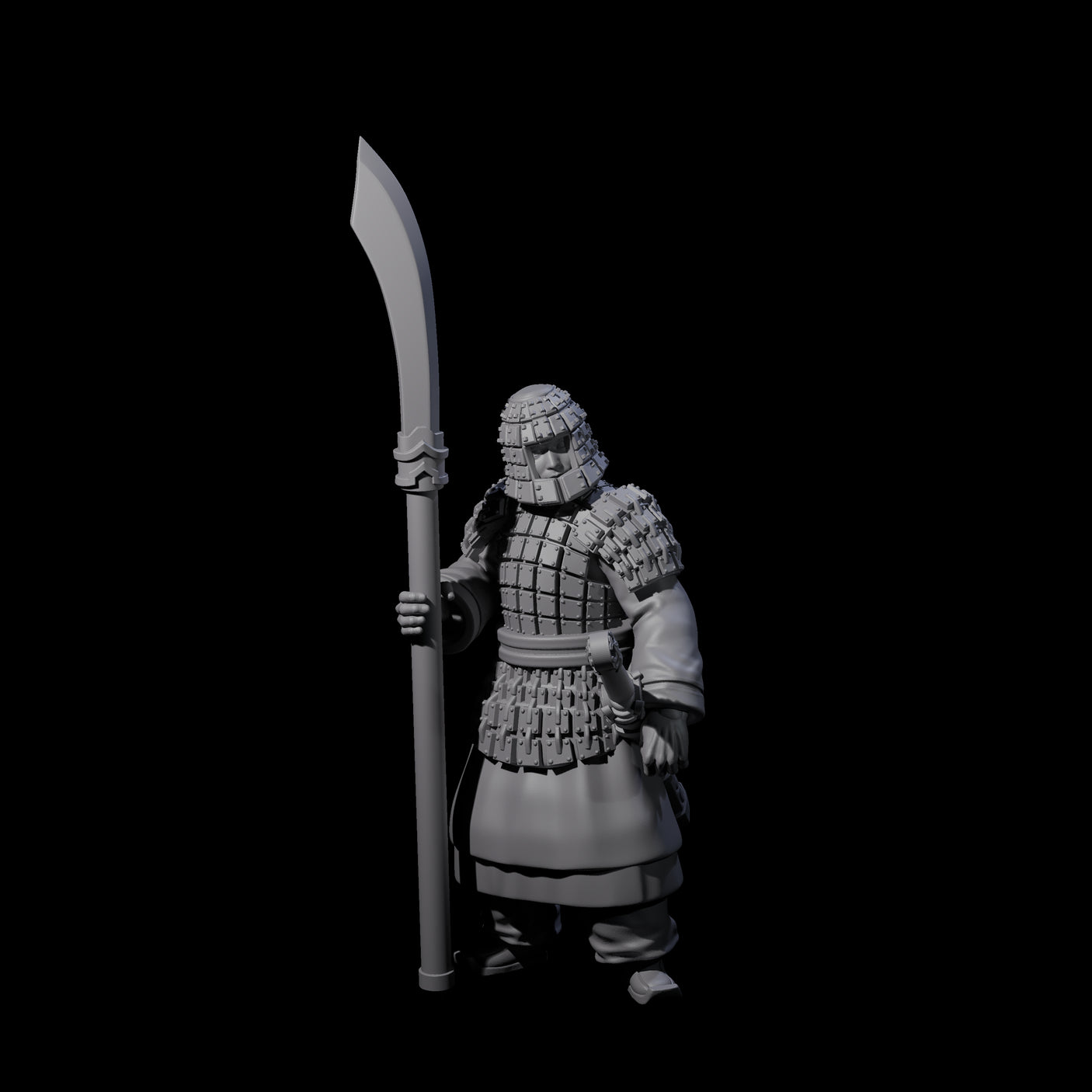 Chinese Terracotta Reaching Polearm Warrior J Miniature for Dungeons and Dragons, Pathfinder or other TTRPGs