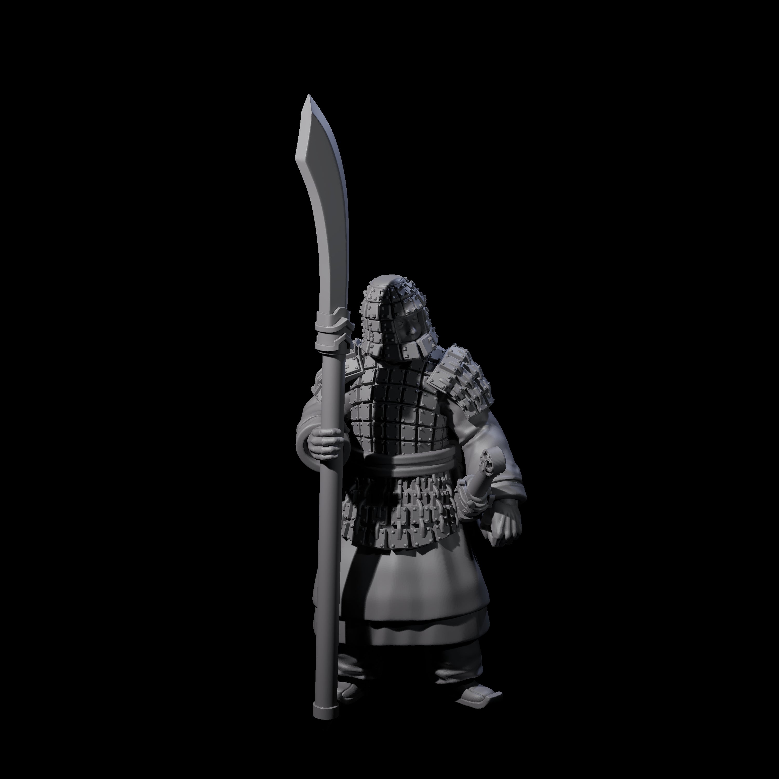 Chinese Terracotta Reaching Polearm Warrior J Miniature for Dungeons and Dragons, Pathfinder or other TTRPGs