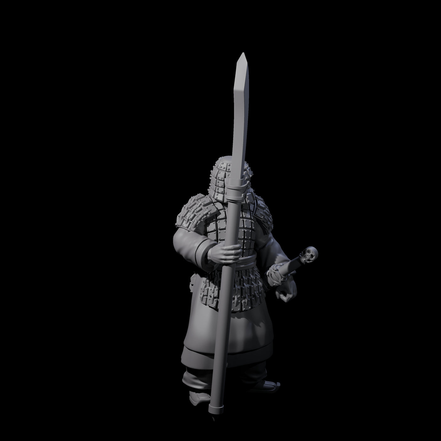 Chinese Terracotta Reaching Polearm Warrior J Miniature for Dungeons and Dragons, Pathfinder or other TTRPGs