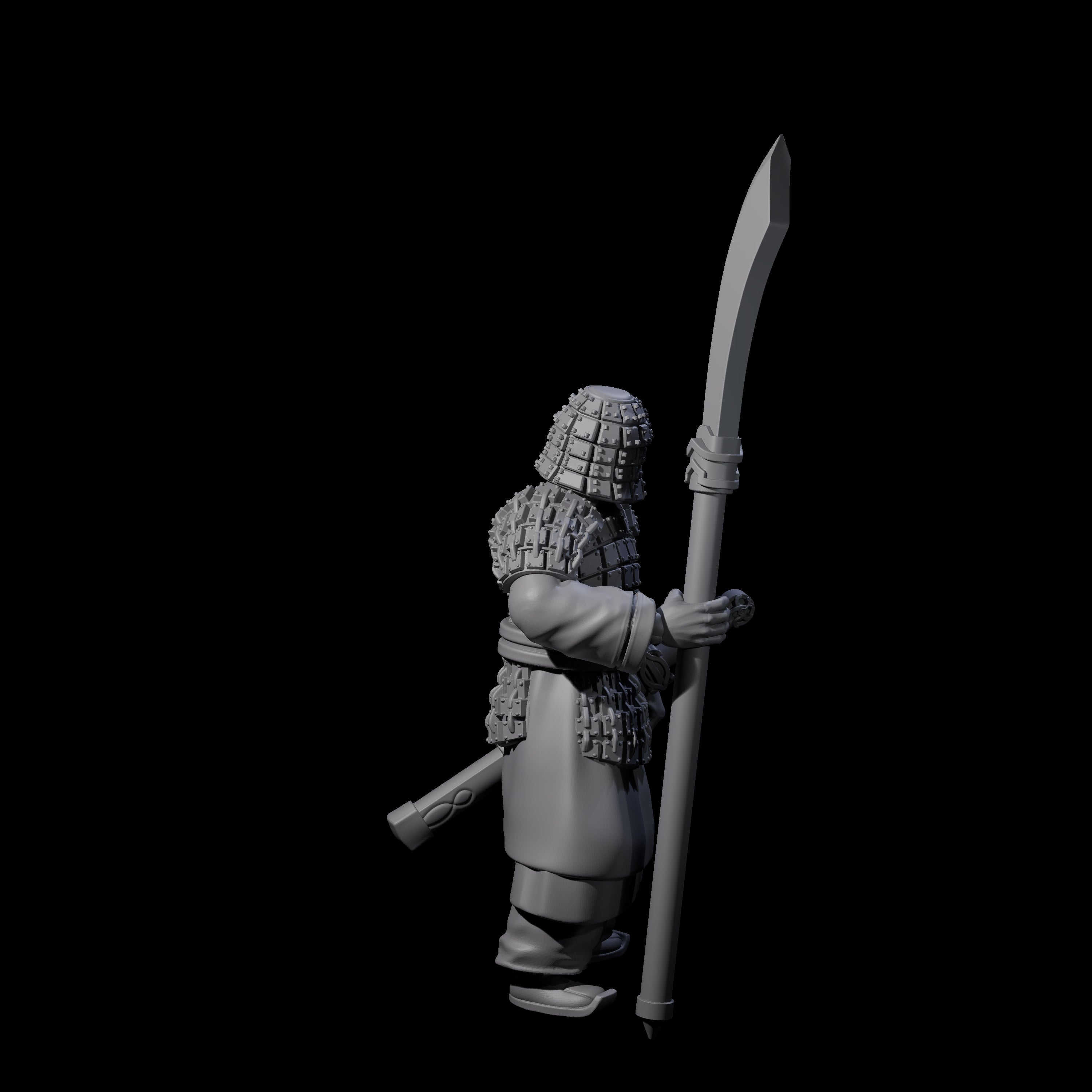 Chinese Terracotta Reaching Polearm Warrior J Miniature for Dungeons and Dragons, Pathfinder or other TTRPGs