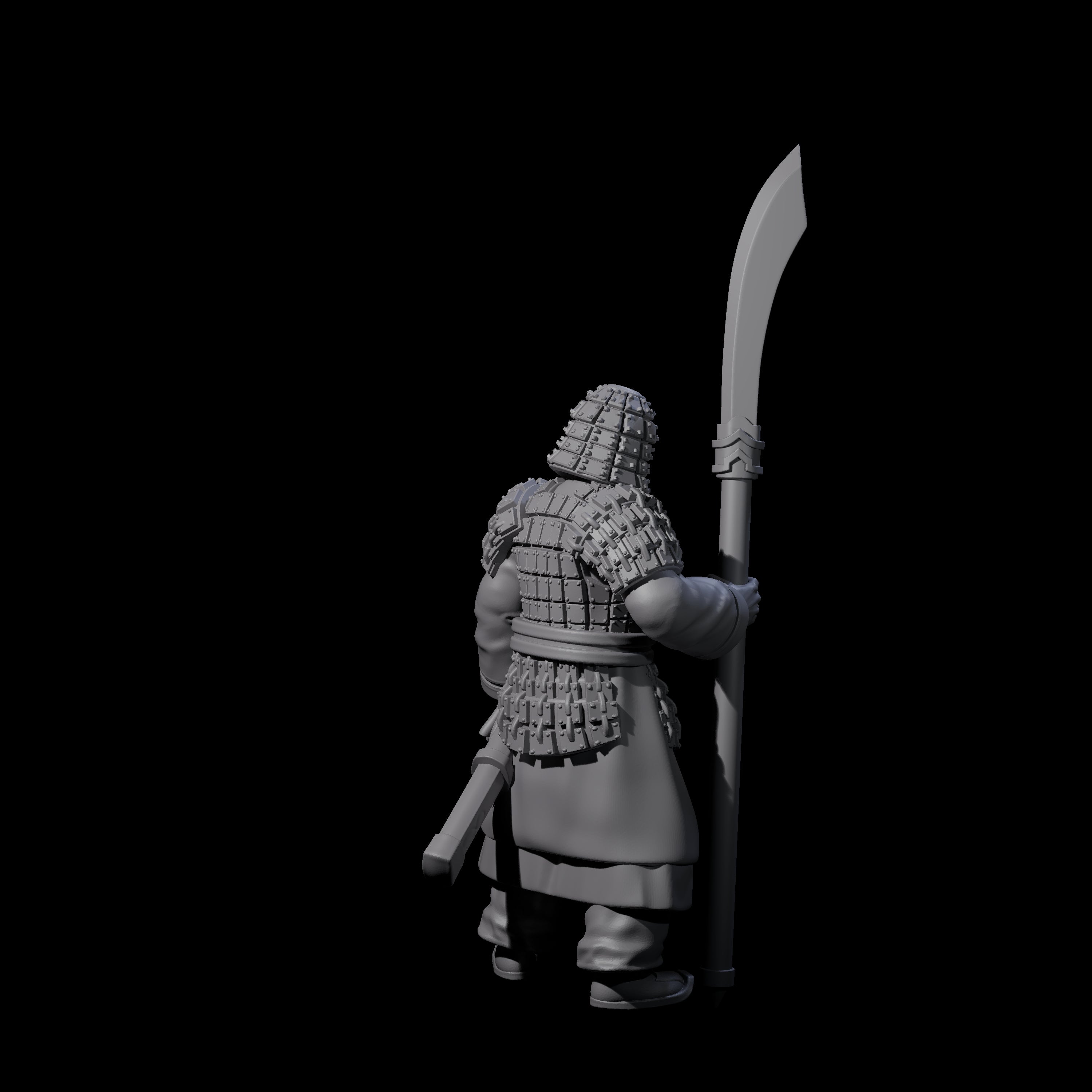 Chinese Terracotta Reaching Polearm Warrior J Miniature for Dungeons and Dragons, Pathfinder or other TTRPGs