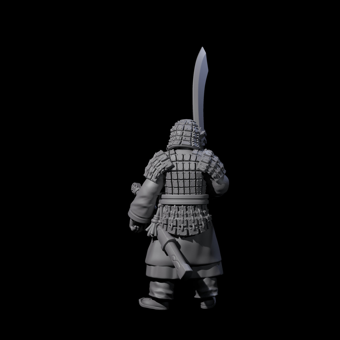 Chinese Terracotta Reaching Polearm Warrior J Miniature for Dungeons and Dragons, Pathfinder or other TTRPGs