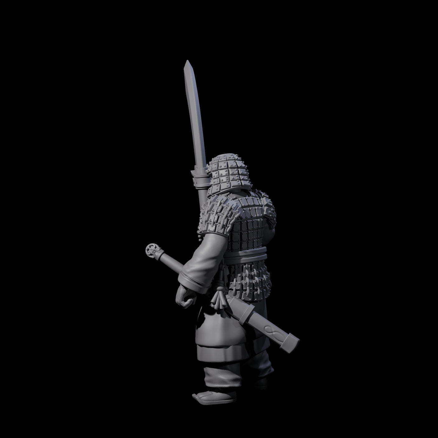 Chinese Terracotta Reaching Polearm Warrior J Miniature for Dungeons and Dragons, Pathfinder or other TTRPGs