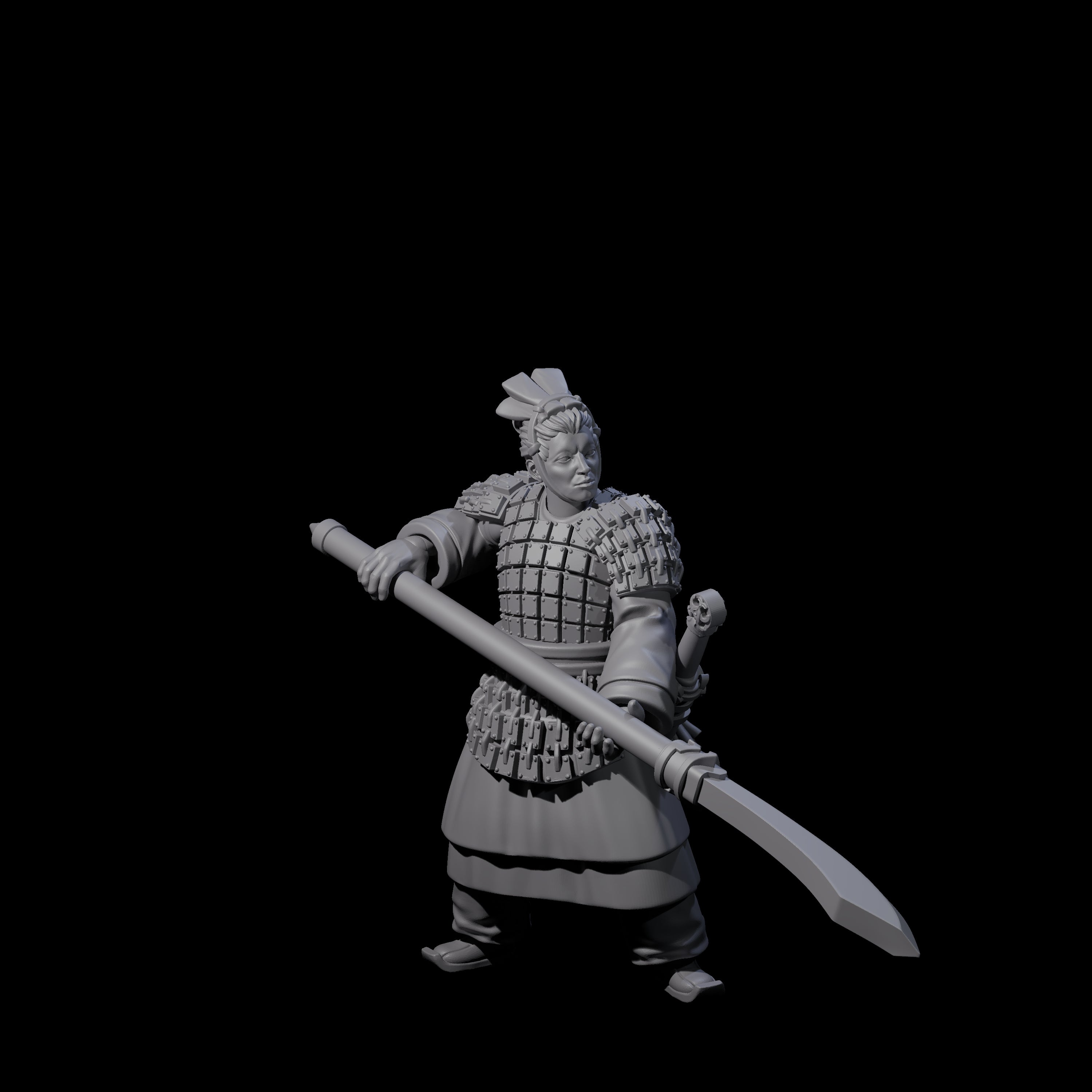 Chinese Terracotta Reaching Polearm Warriors Miniature for Dungeons and Dragons, Pathfinder or other TTRPGs