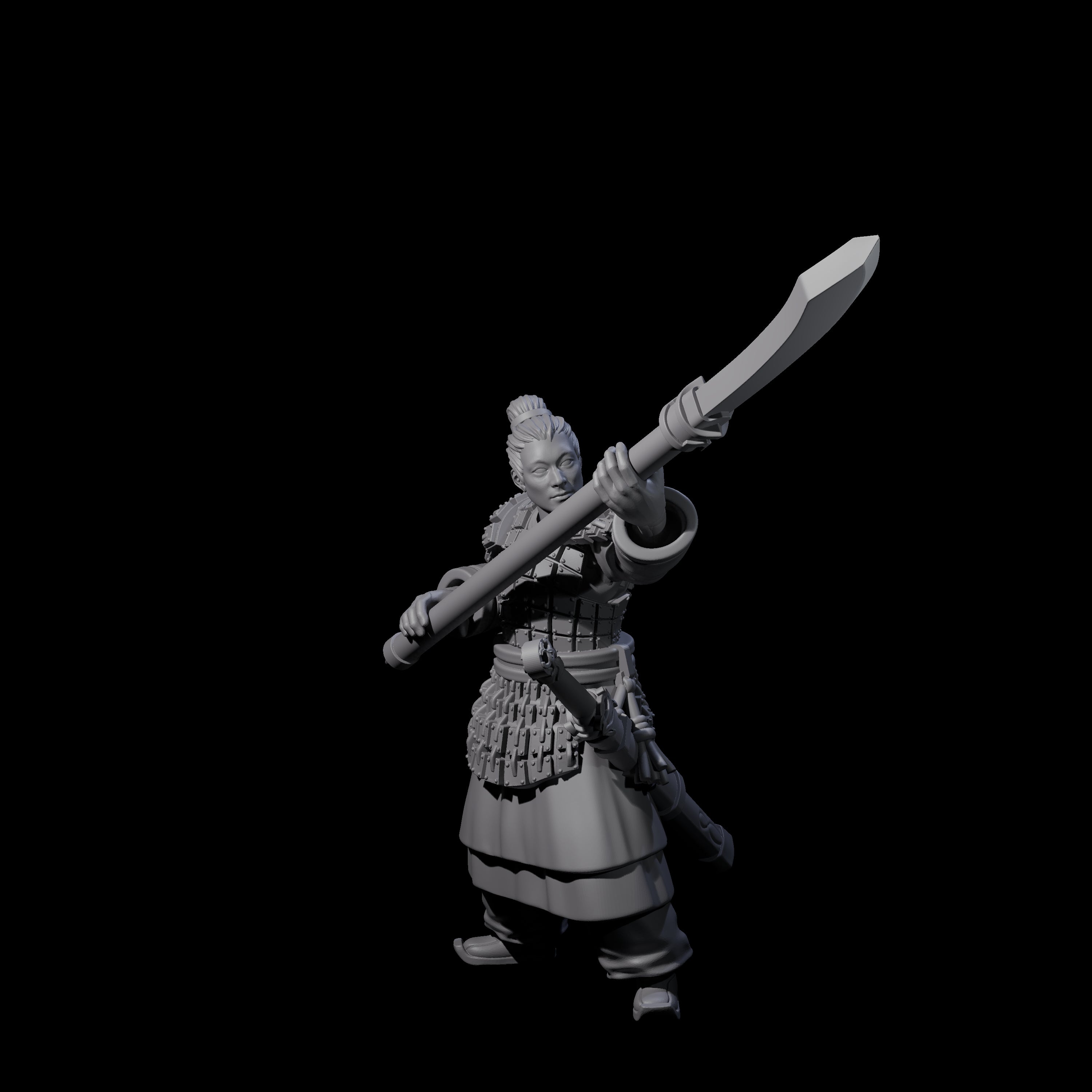 Chinese Terracotta Reaching Polearm Warriors Miniature for Dungeons and Dragons, Pathfinder or other TTRPGs