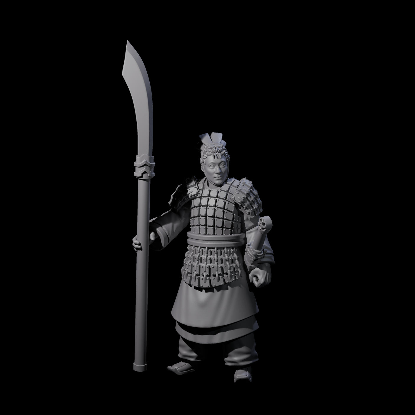 Chinese Terracotta Reaching Polearm Warriors Miniature for Dungeons and Dragons, Pathfinder or other TTRPGs
