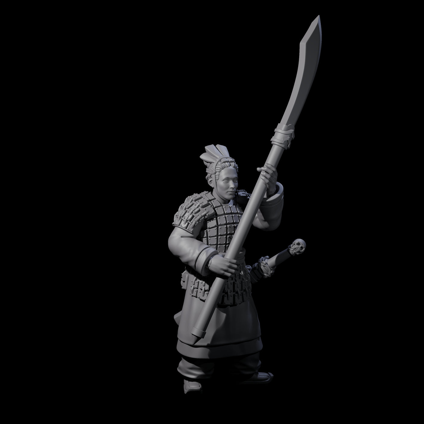 Chinese Terracotta Reaching Polearm Warriors Miniature for Dungeons and Dragons, Pathfinder or other TTRPGs