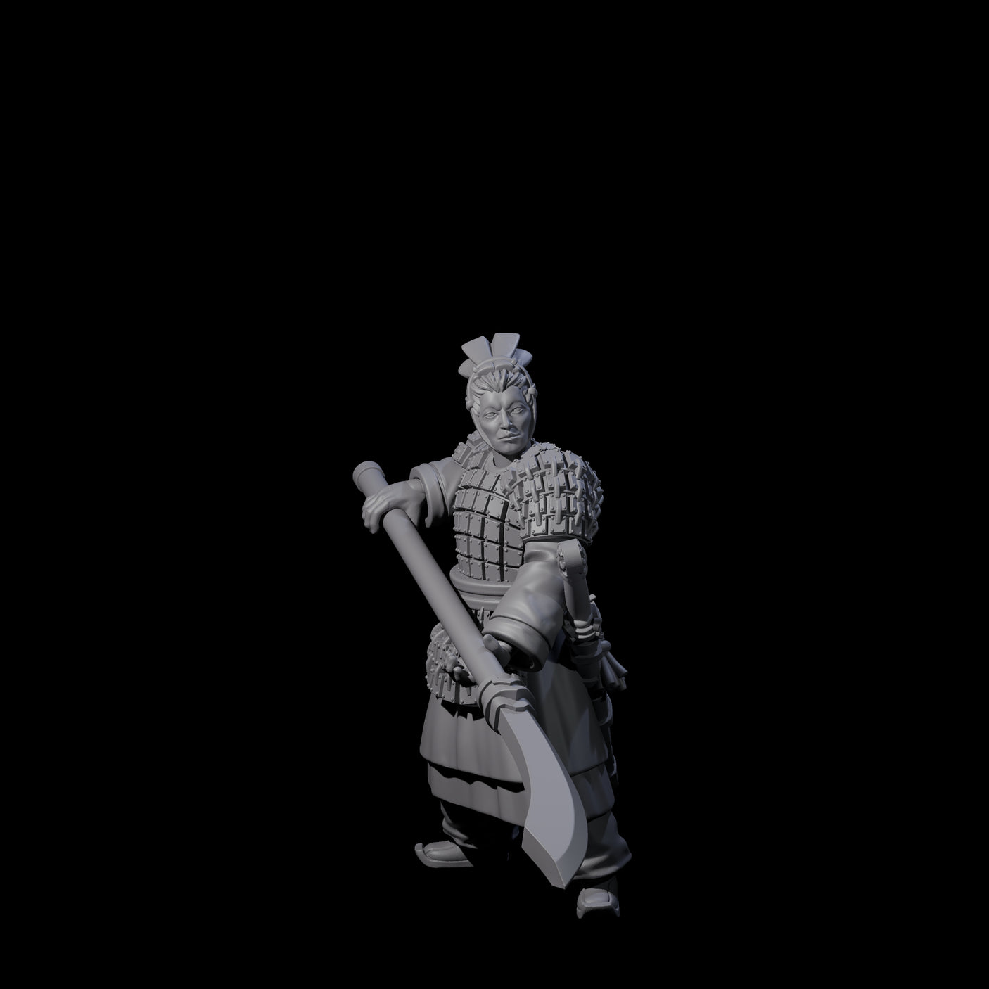 Chinese Terracotta Reaching Polearm Warriors Miniature for Dungeons and Dragons, Pathfinder or other TTRPGs