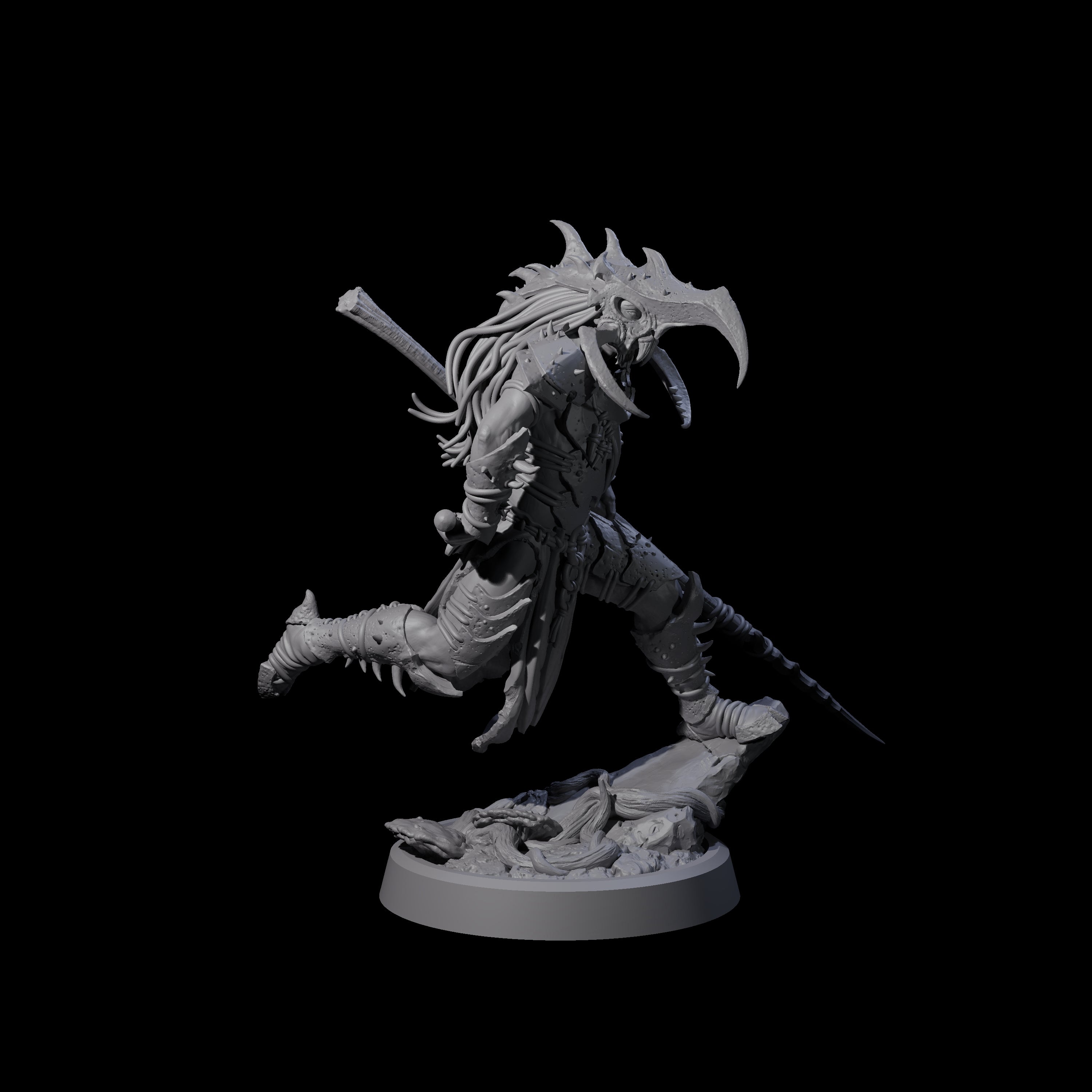 Chitinous Armour Wearing Forest Warrior Miniature for Dungeons and Dragons, Pathfinder or other TTRPGs