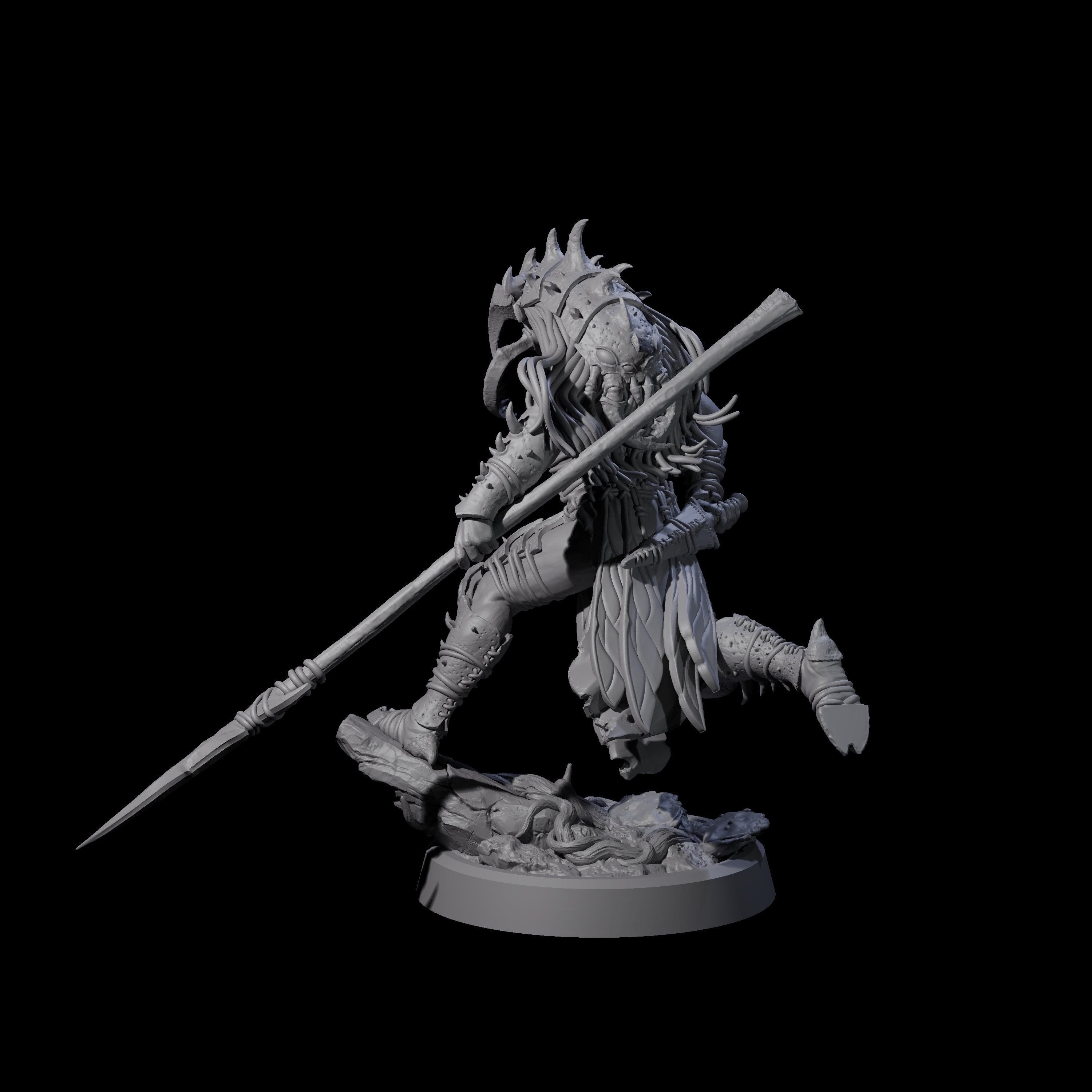 Chitinous Armour Wearing Forest Warrior Miniature for Dungeons and Dragons, Pathfinder or other TTRPGs