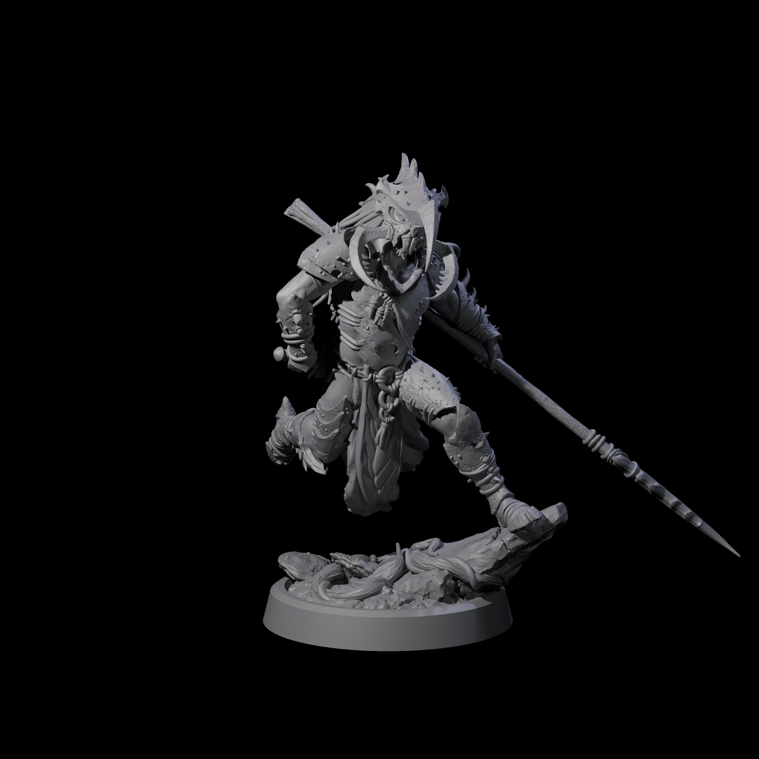 Chitinous Armour Wearing Forest Warrior Miniature for Dungeons and Dragons, Pathfinder or other TTRPGs