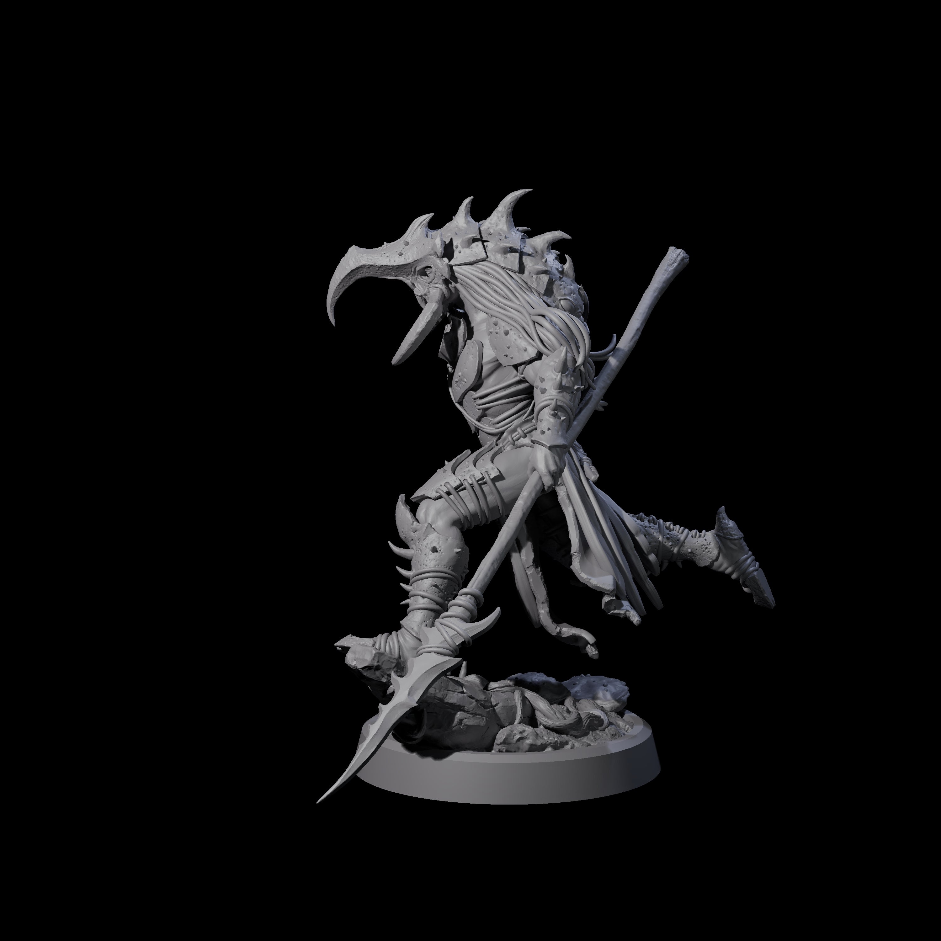 Chitinous Armour Wearing Forest Warrior Miniature for Dungeons and Dragons, Pathfinder or other TTRPGs