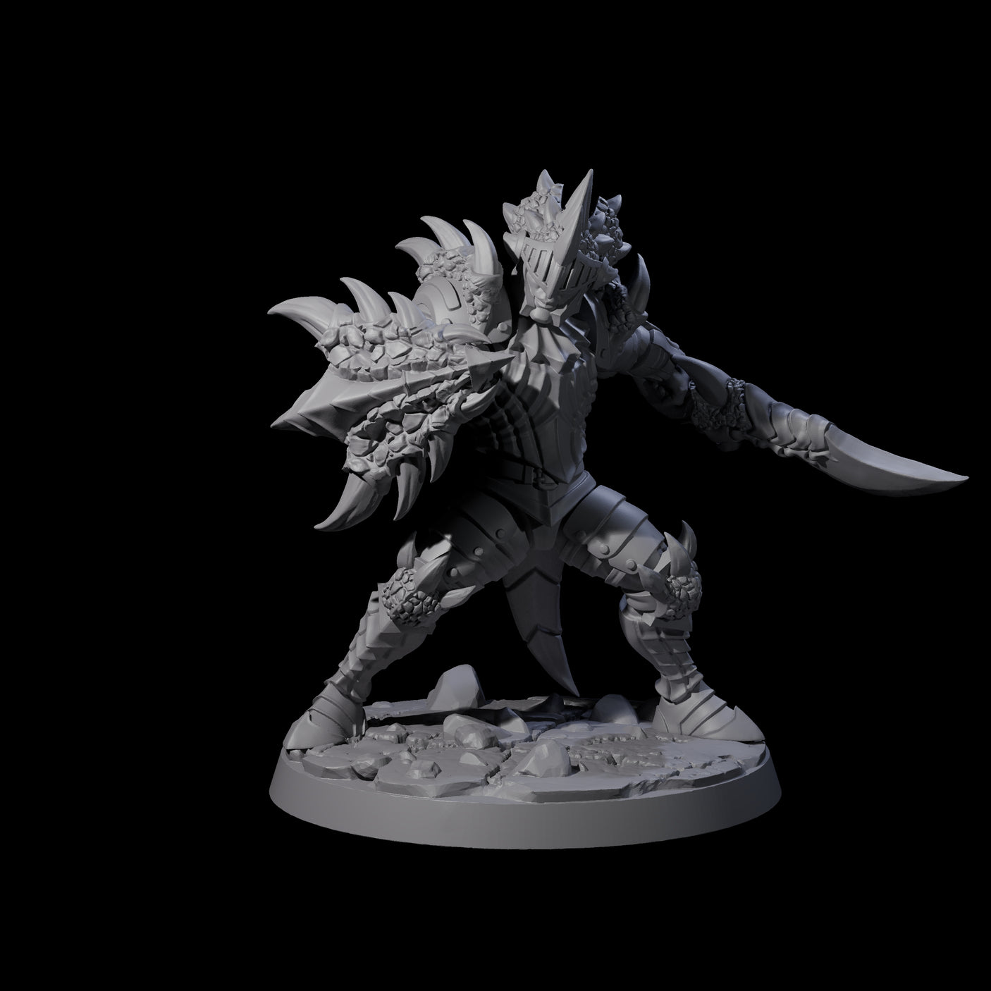 Chitinous Dragonguard Miniature for Dungeons and Dragons, Pathfinder or other TTRPGs