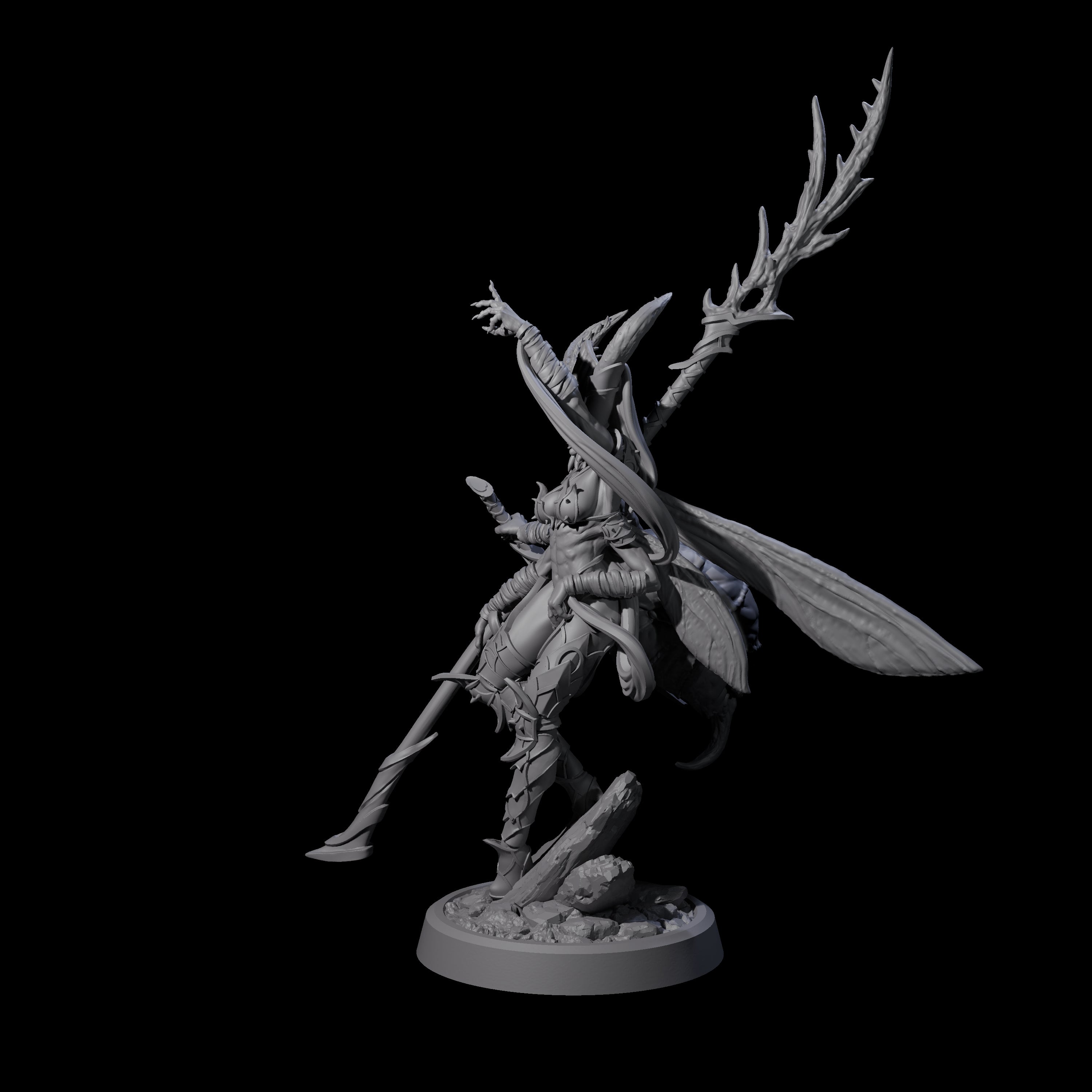 Chitinous Psionic Seer C Miniature for Dungeons and Dragons, Pathfinder or other TTRPGs