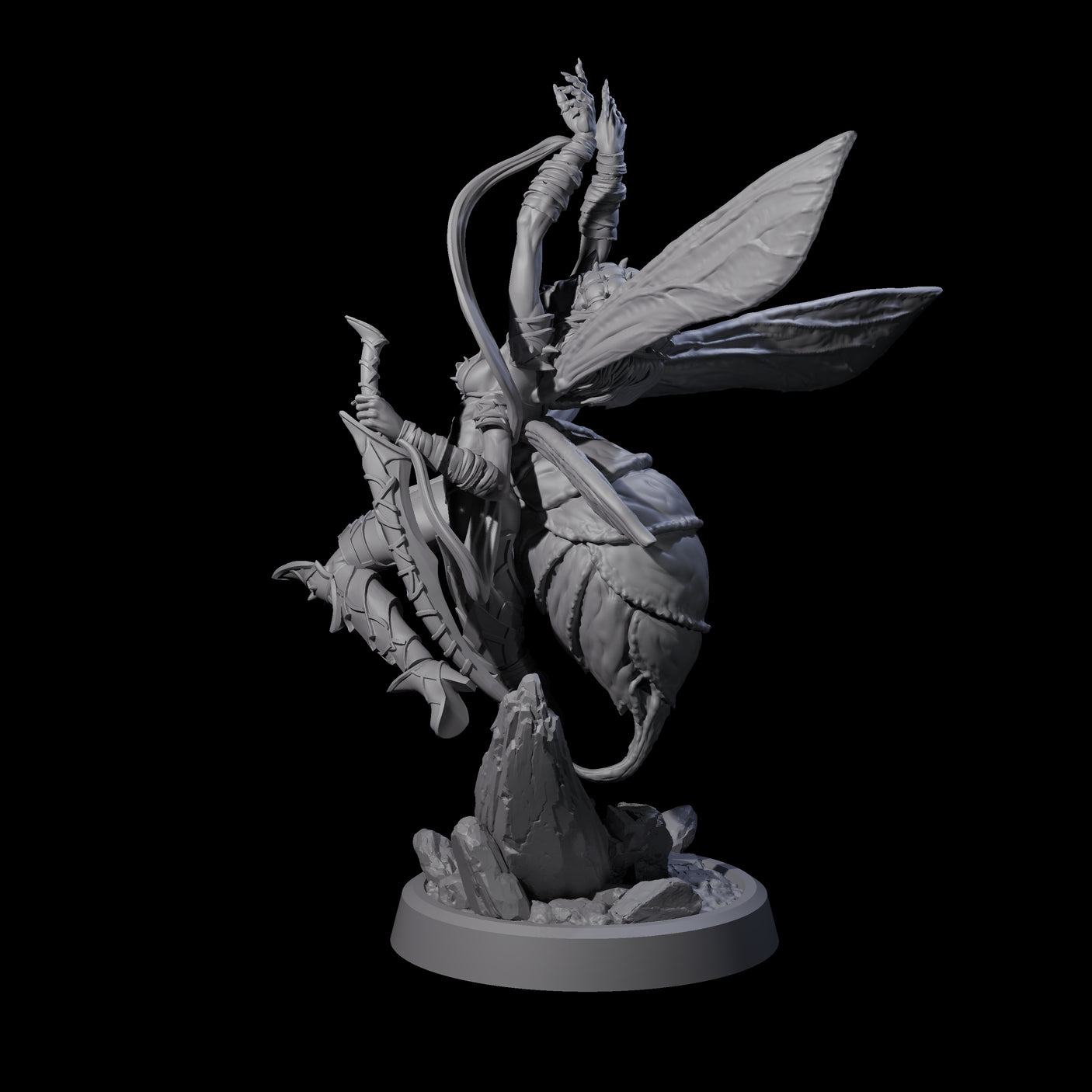 Chitinous Psionic Seer D Miniature for Dungeons and Dragons, Pathfinder or other TTRPGs