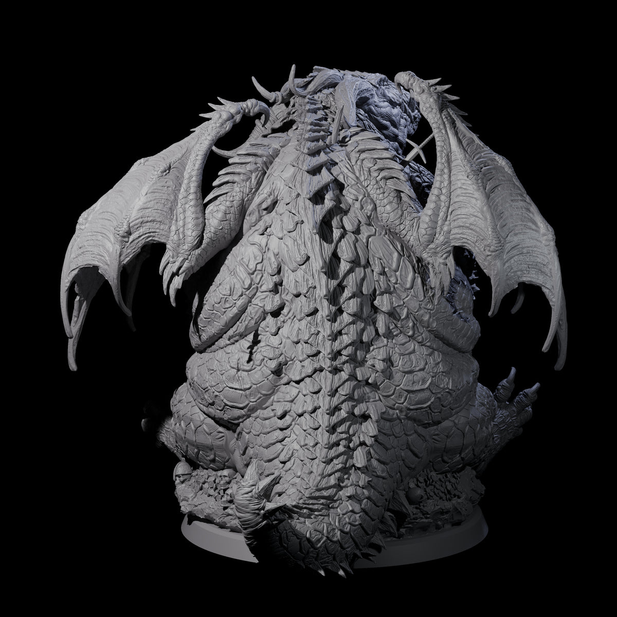 Chomping Fat Dragon Miniature for Dungeons and Dragons, Pathfinder or other TTRPGs
