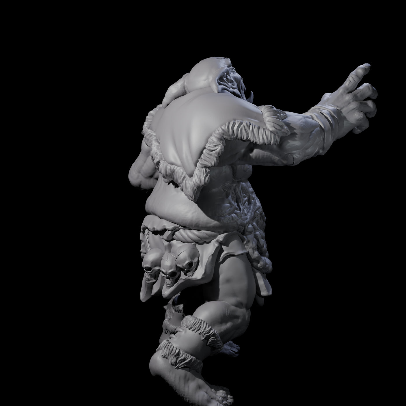 Chomping Zombie Ogre Miniature for Dungeons and Dragons, Pathfinder or other TTRPGs