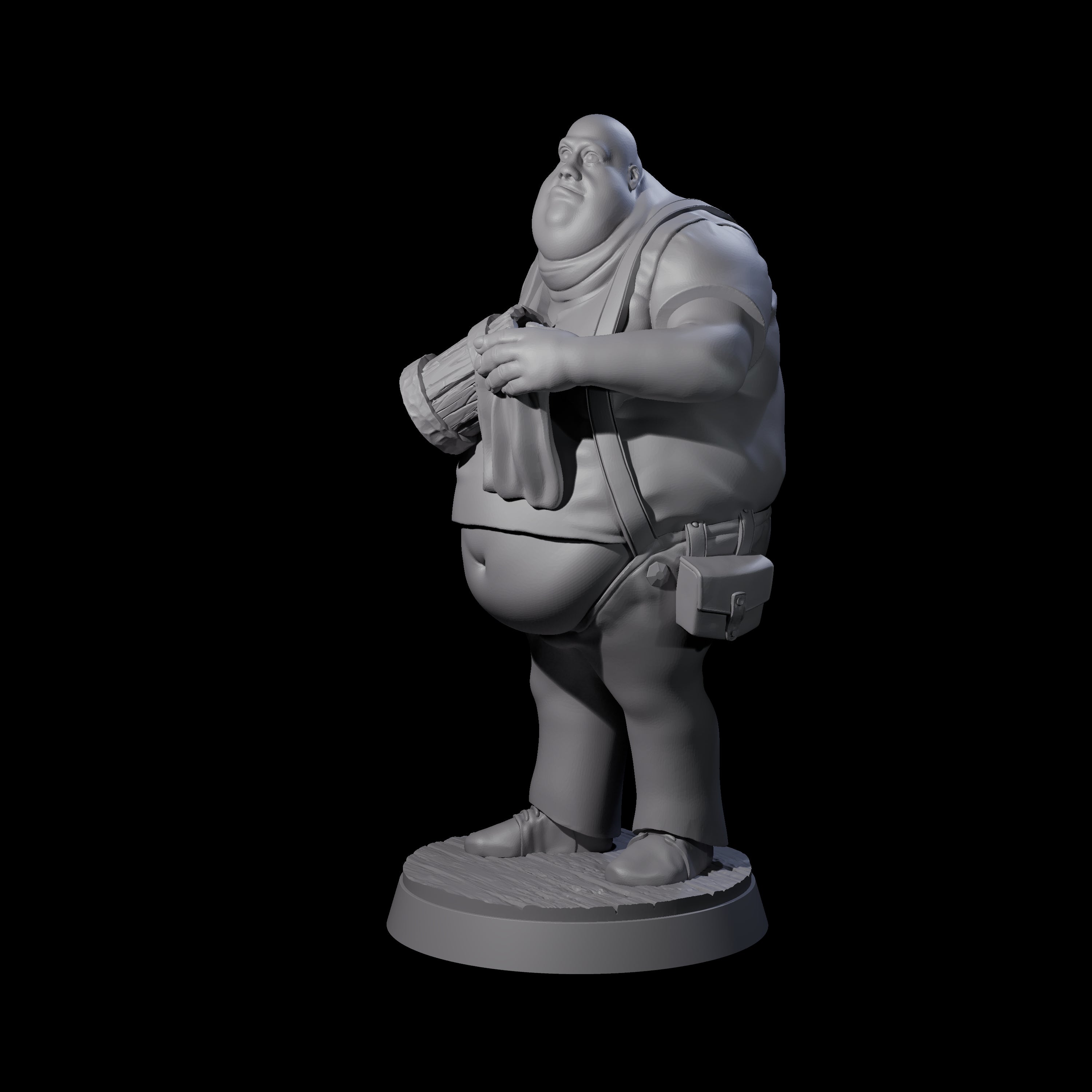 Chubby Tavern Owner Miniature for Dungeons and Dragons, Pathfinder or other TTRPGs