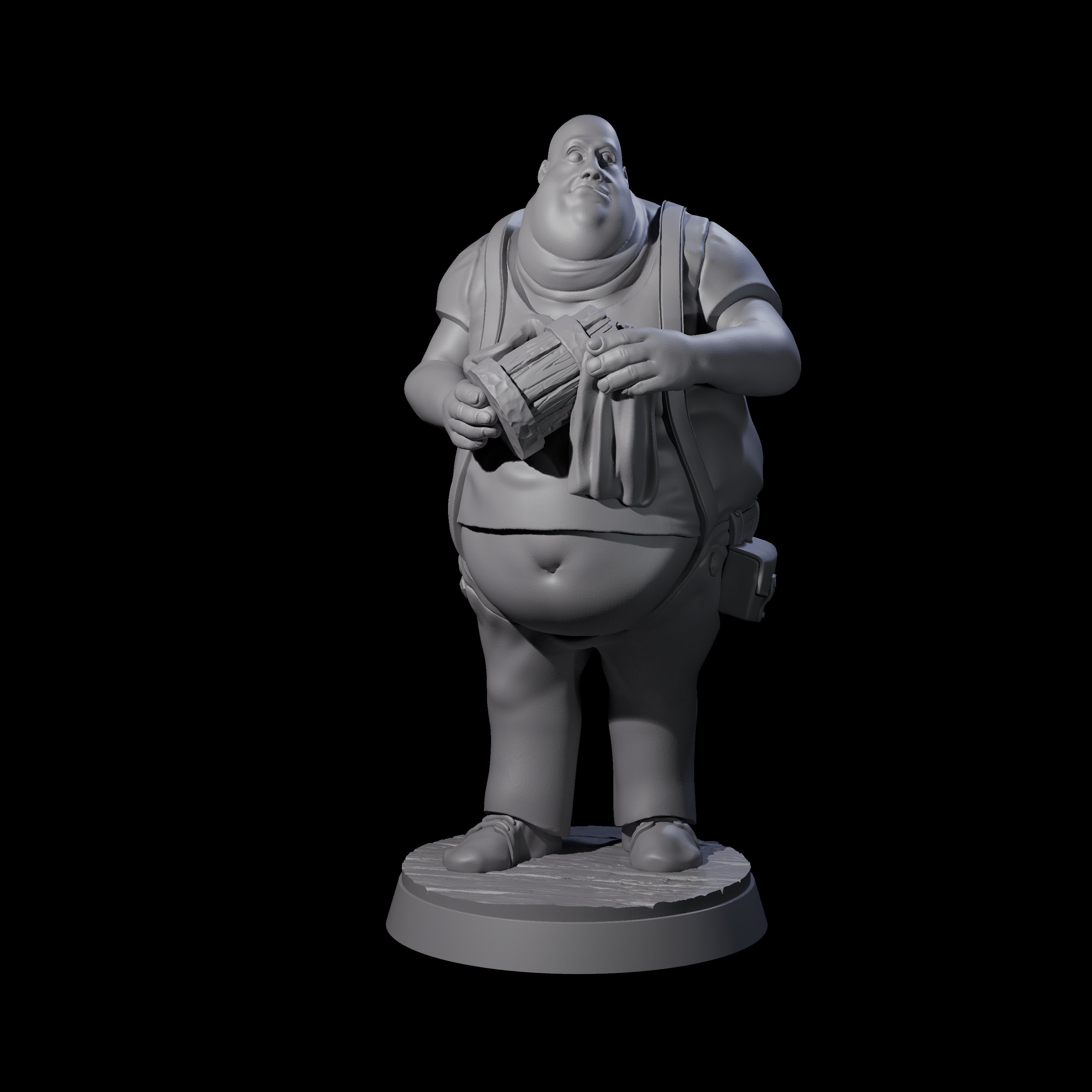 Chubby Tavern Owner Miniature for Dungeons and Dragons, Pathfinder or other TTRPGs