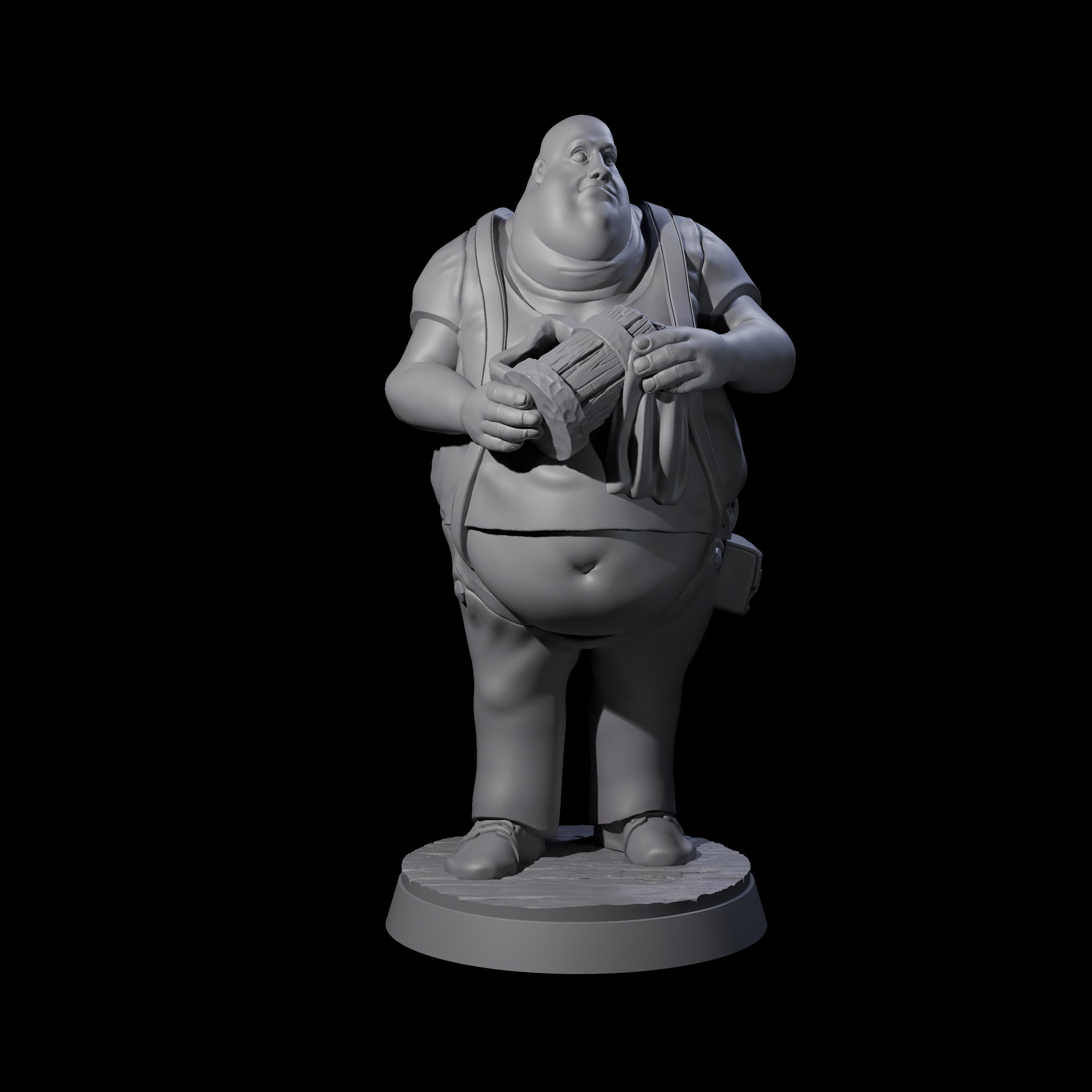 Chubby Tavern Owner Miniature for Dungeons and Dragons, Pathfinder or other TTRPGs