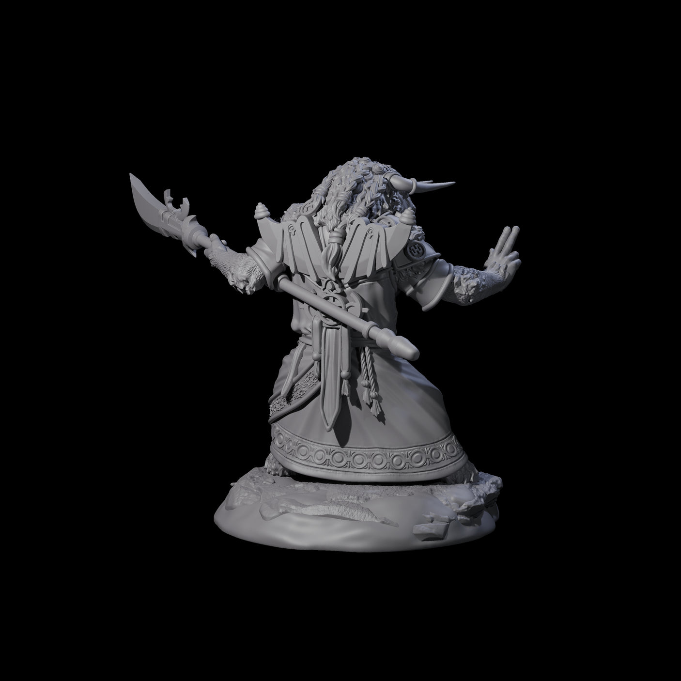 Civilised Yakfolk B Miniature for Dungeons and Dragons, Pathfinder or other TTRPGs