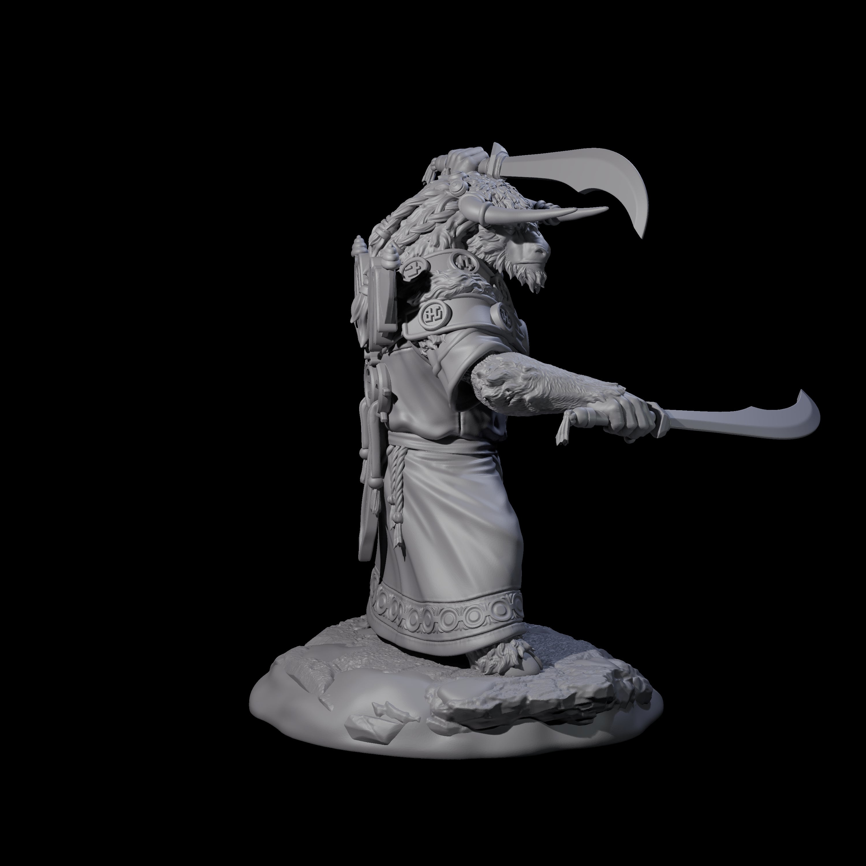 Civilised Yakfolk C Miniature for Dungeons and Dragons, Pathfinder or other TTRPGs