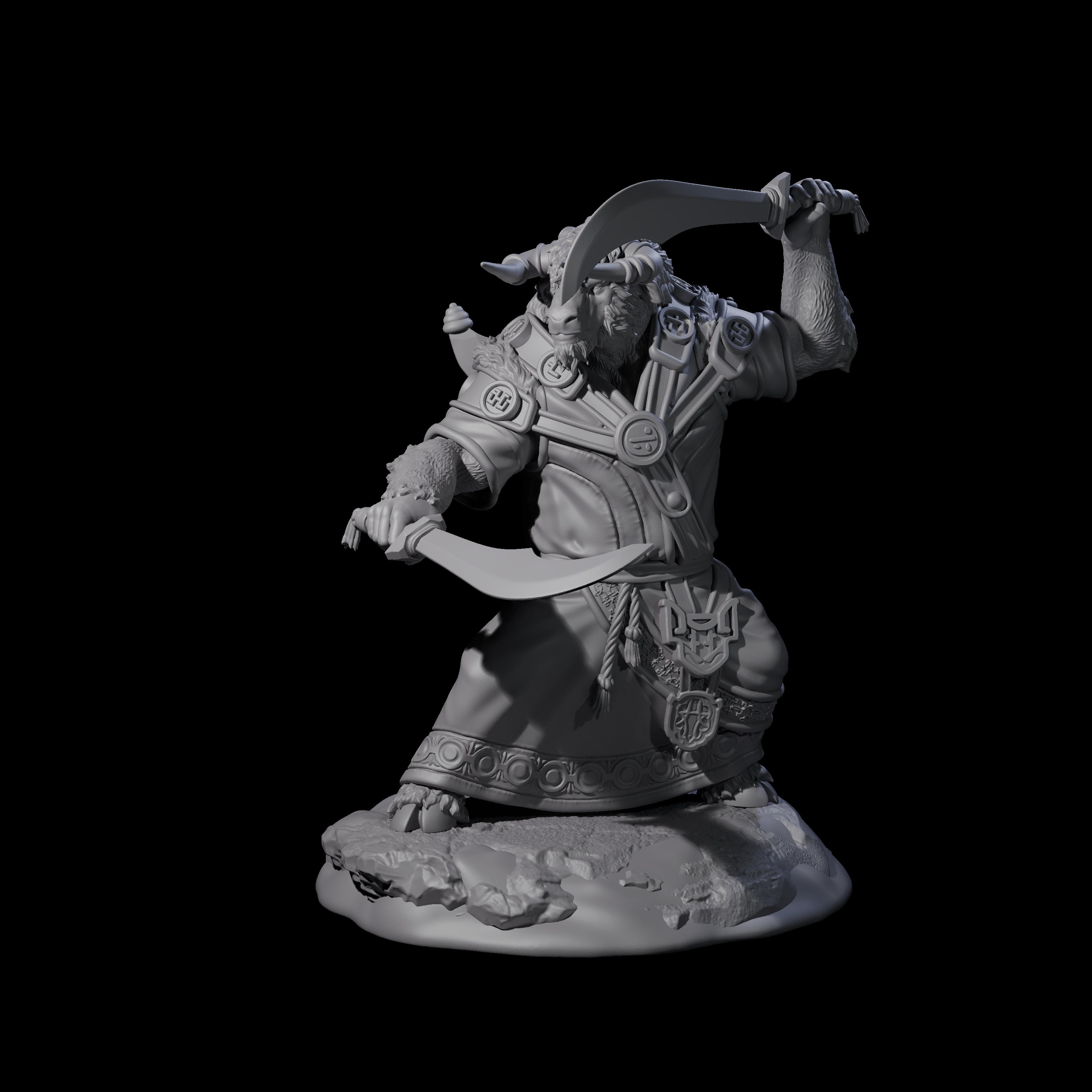 Civilised Yakfolk C Miniature for Dungeons and Dragons, Pathfinder or other TTRPGs